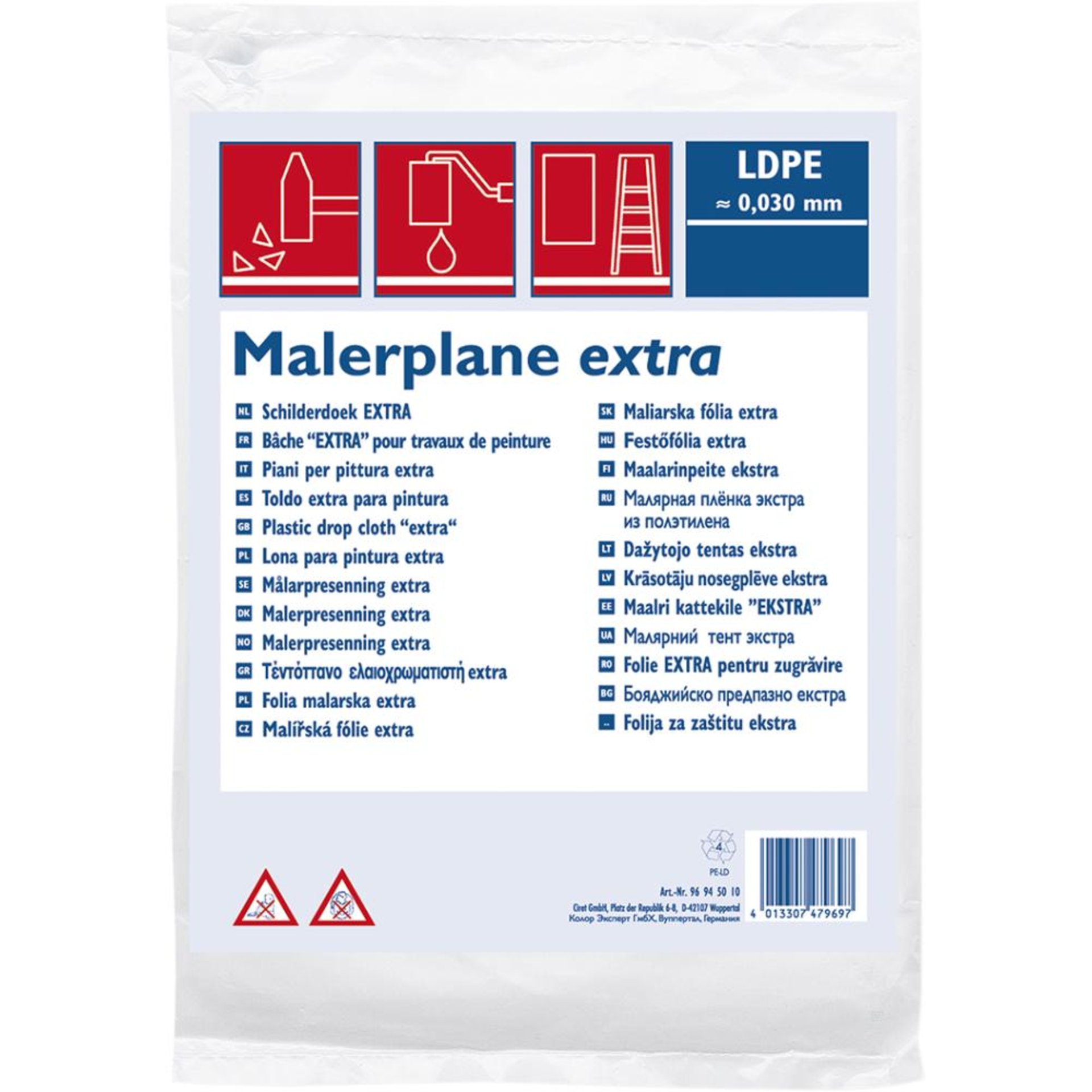 Bauplane LDPE reg. 30 my 4 x 12,5 m transluzent