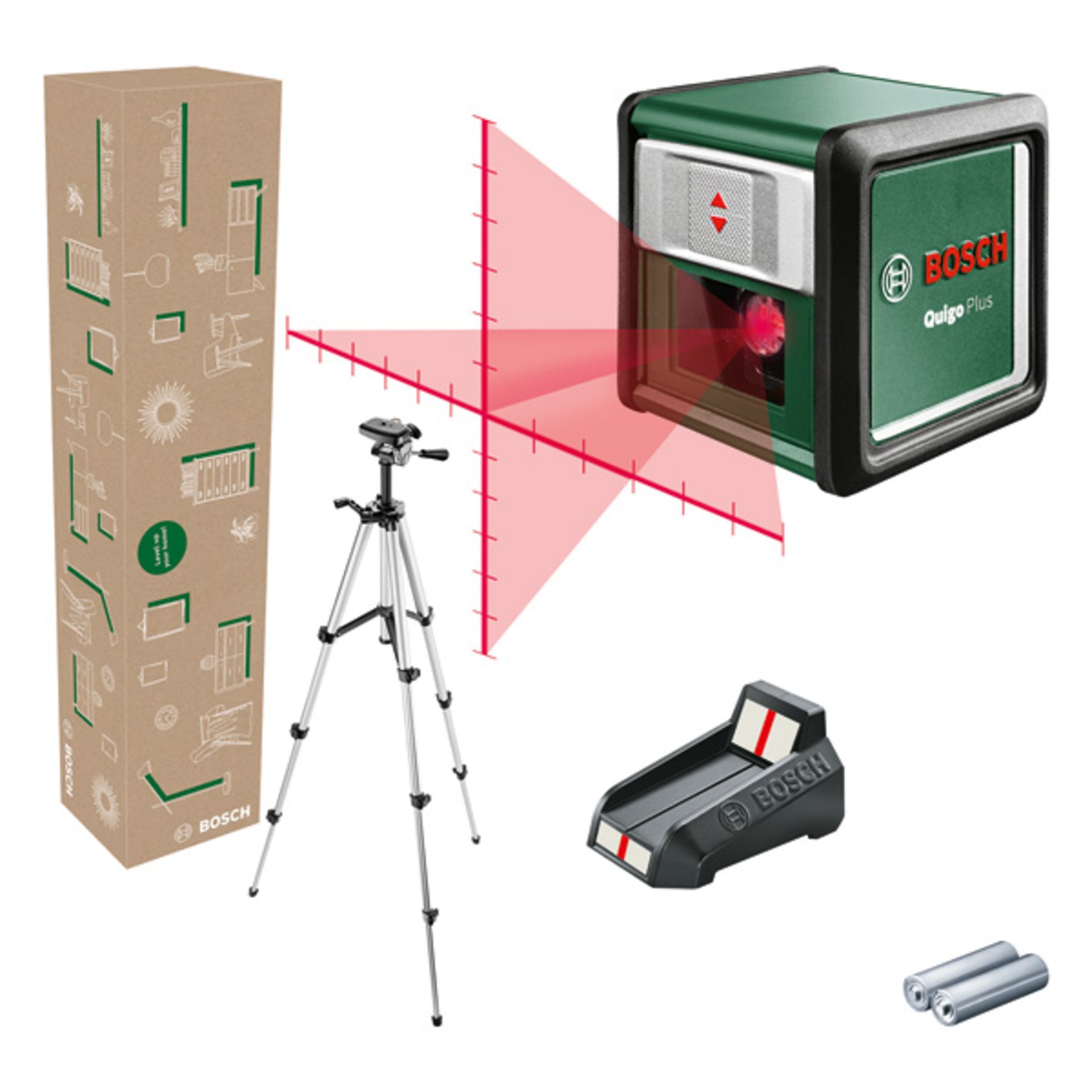 Kreuzlinien-Laser Quigo Plus, eCommerce-Karton