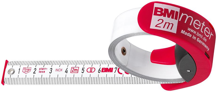 BMI Taschenbandmaß meter 2mx16mm weiß