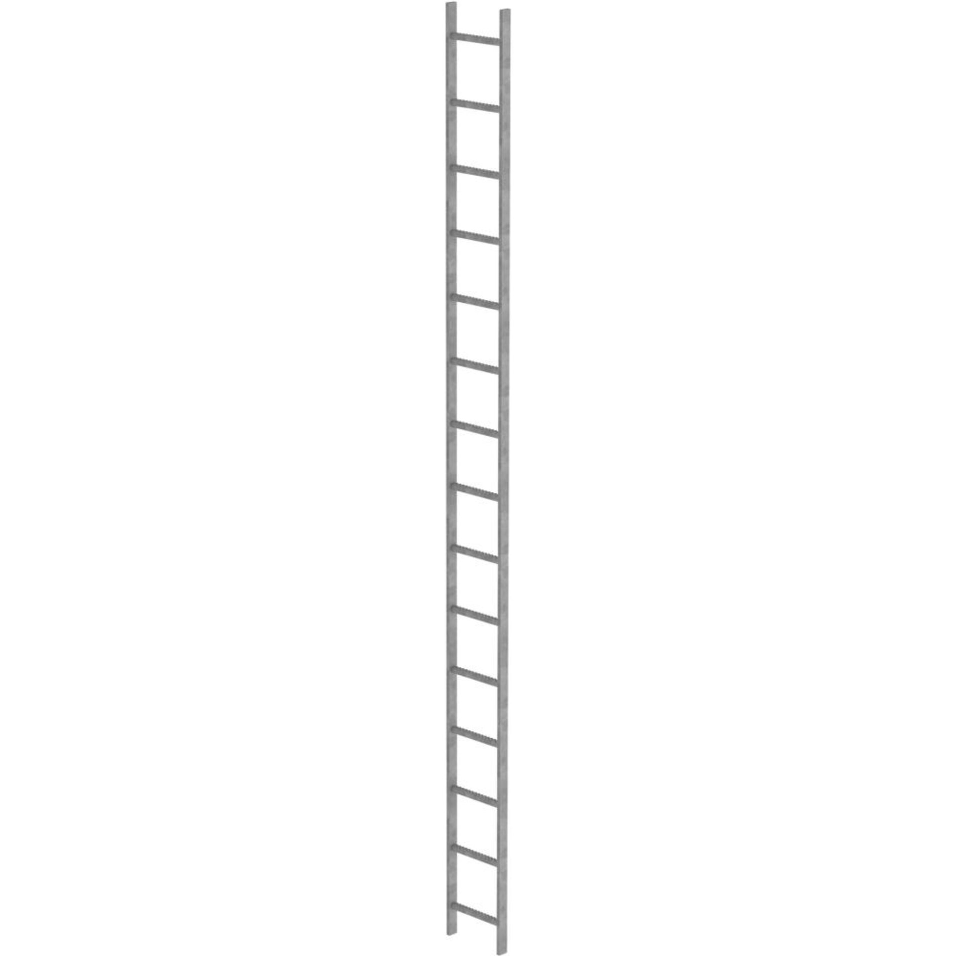 Schachtleiter 15 Sprossen L 4,20 m B340 mm LW 300 mm Stahl verzinkt
