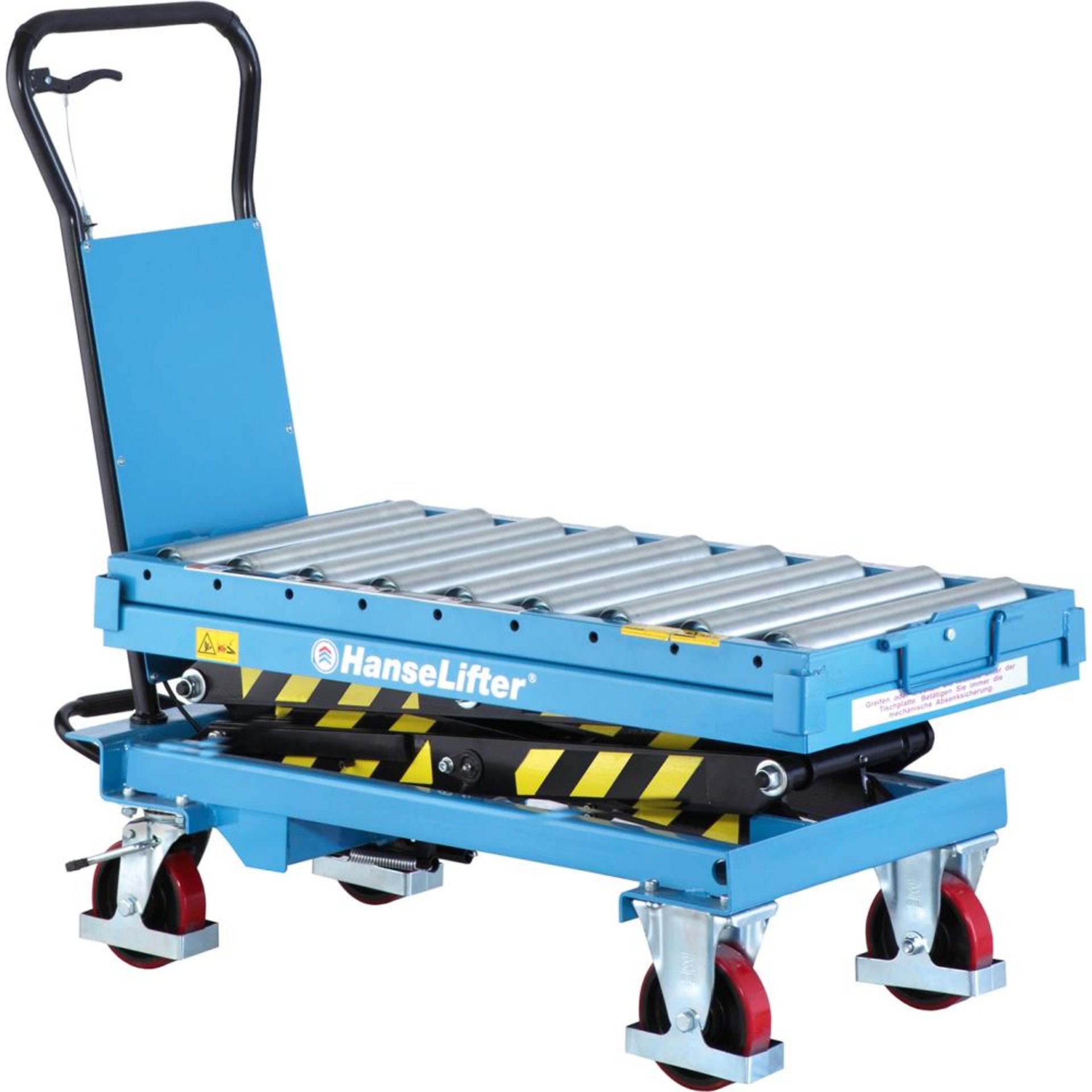 Hubtischwagen m. Rollenb.Tischmaß: 1025x535 300 kg Tragfähigkeit