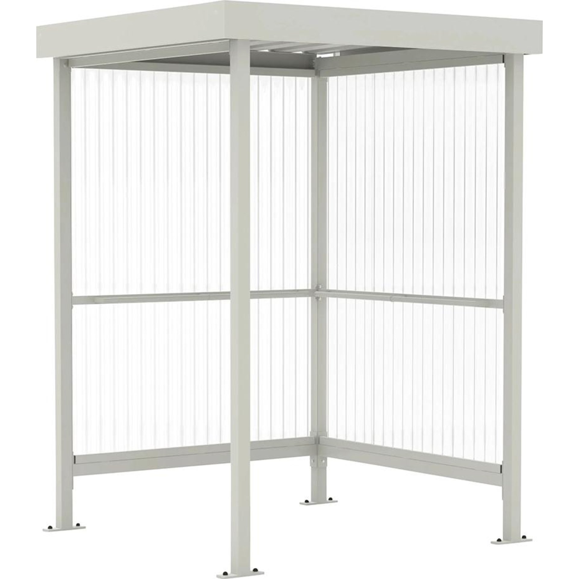 Raucherunterstand Jena B1720xT1580xH2360 mm RAL 9002 grauweiß
