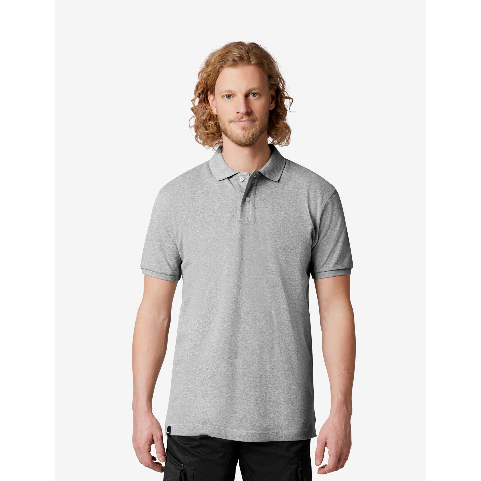 DANIEL Polo-Shirt einfarbig grau-meliert Gr. XS