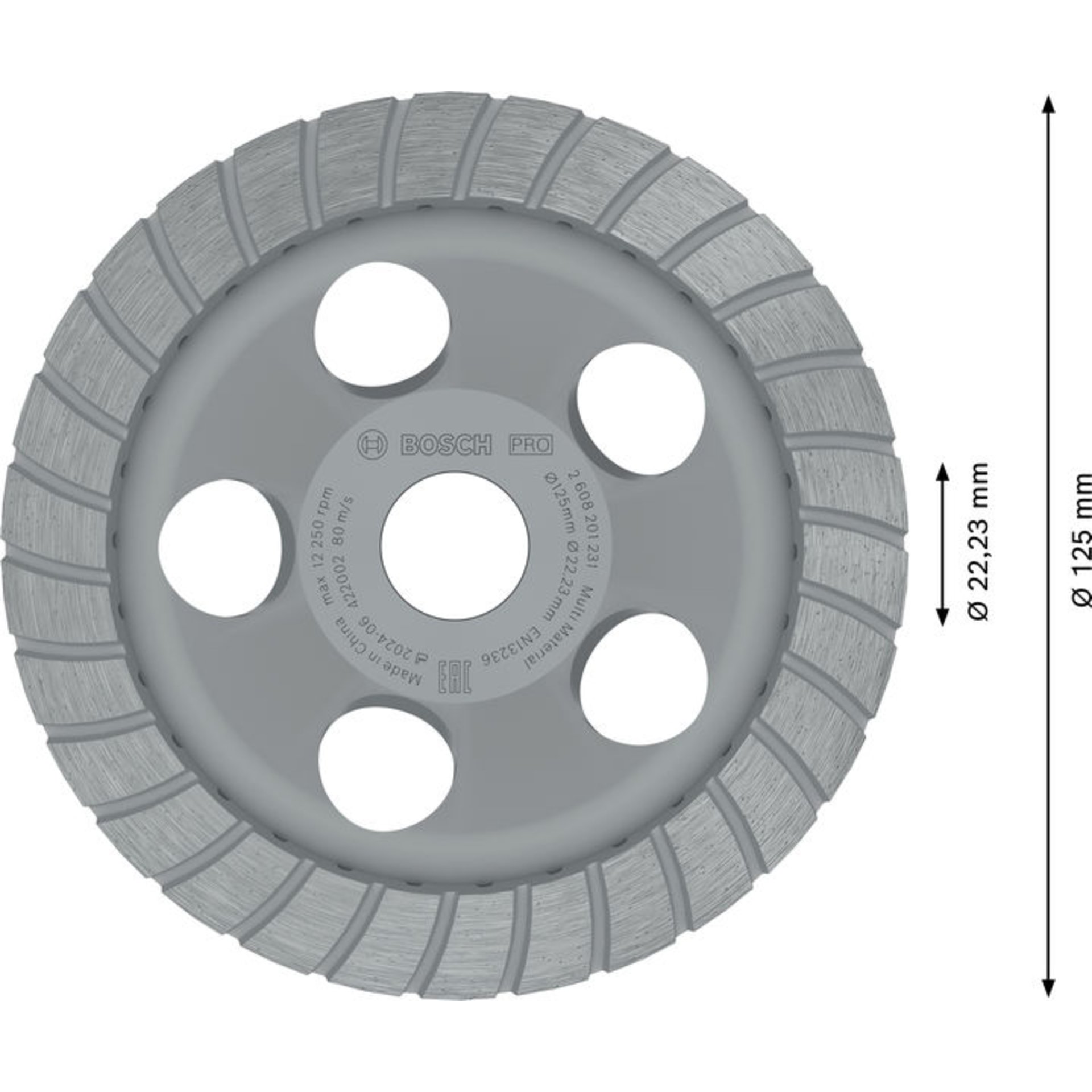 PRO Multi Material Topfscheibe, 5 x 125 x 22,23 mm