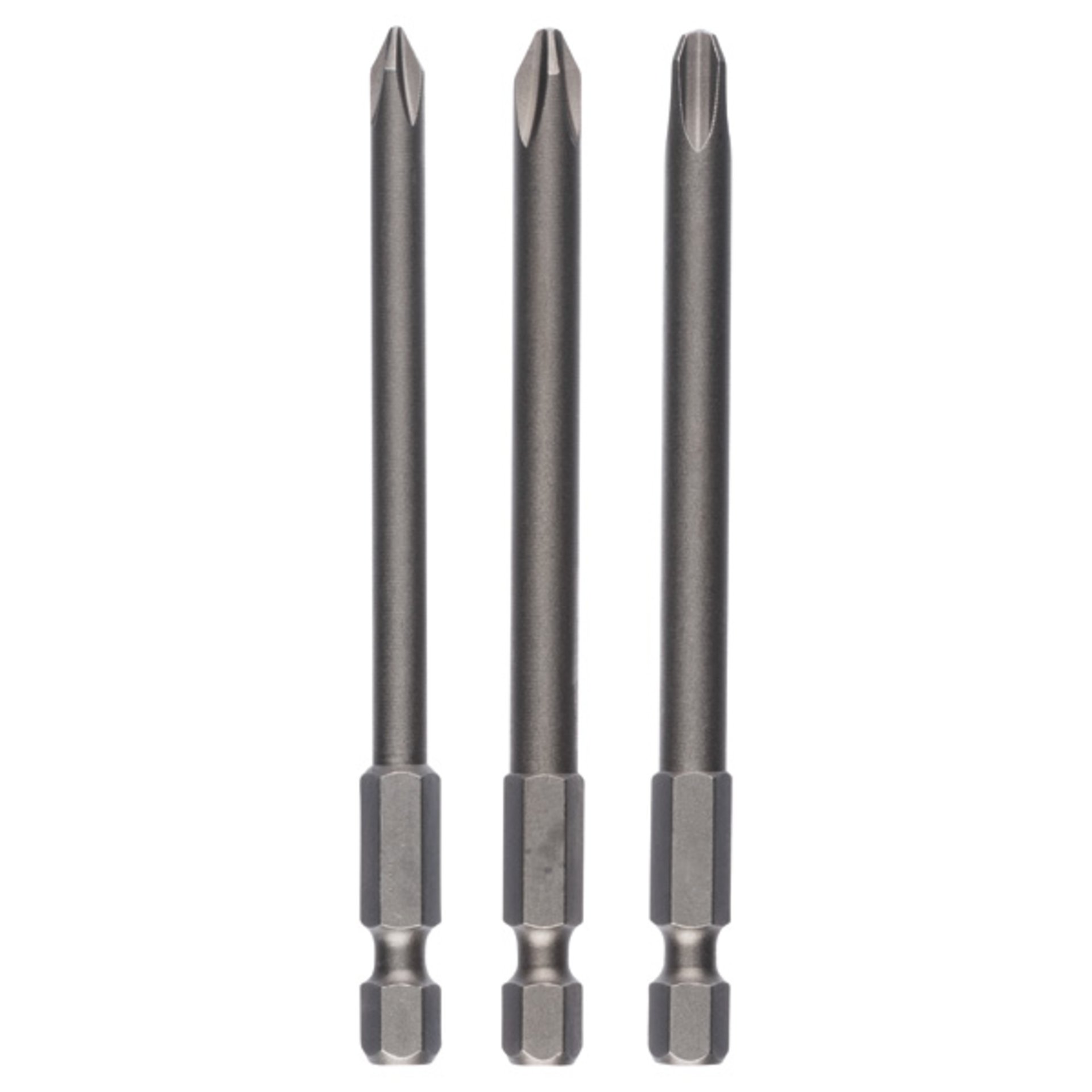 Schrauberbit-Set Extra-Hart, 3-teilig, PH1, PH2, PH3, 152 mm