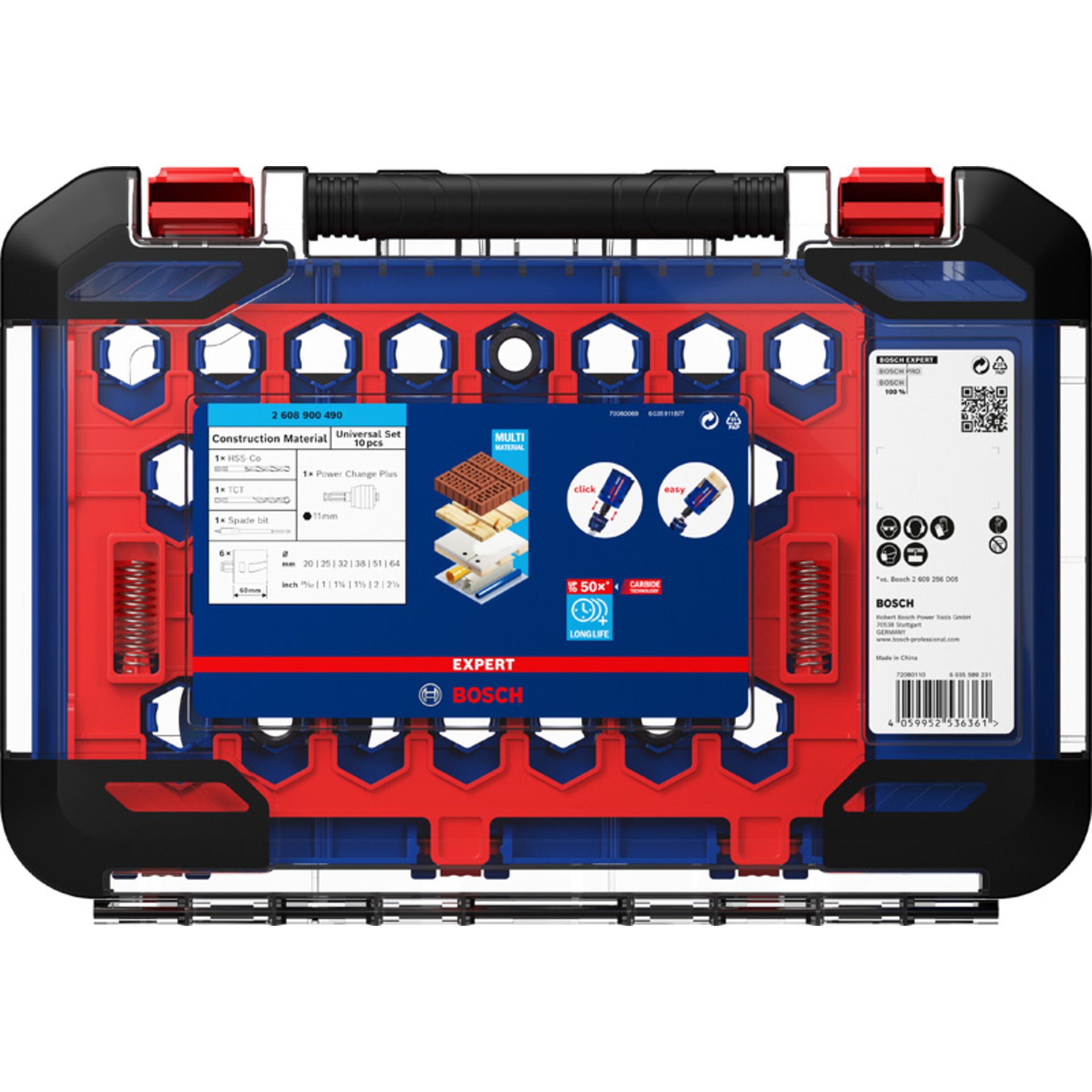 EXPERT Construction Material Lochsäge-Set 20/25/32/38/51/64 mm, 10-tlg.