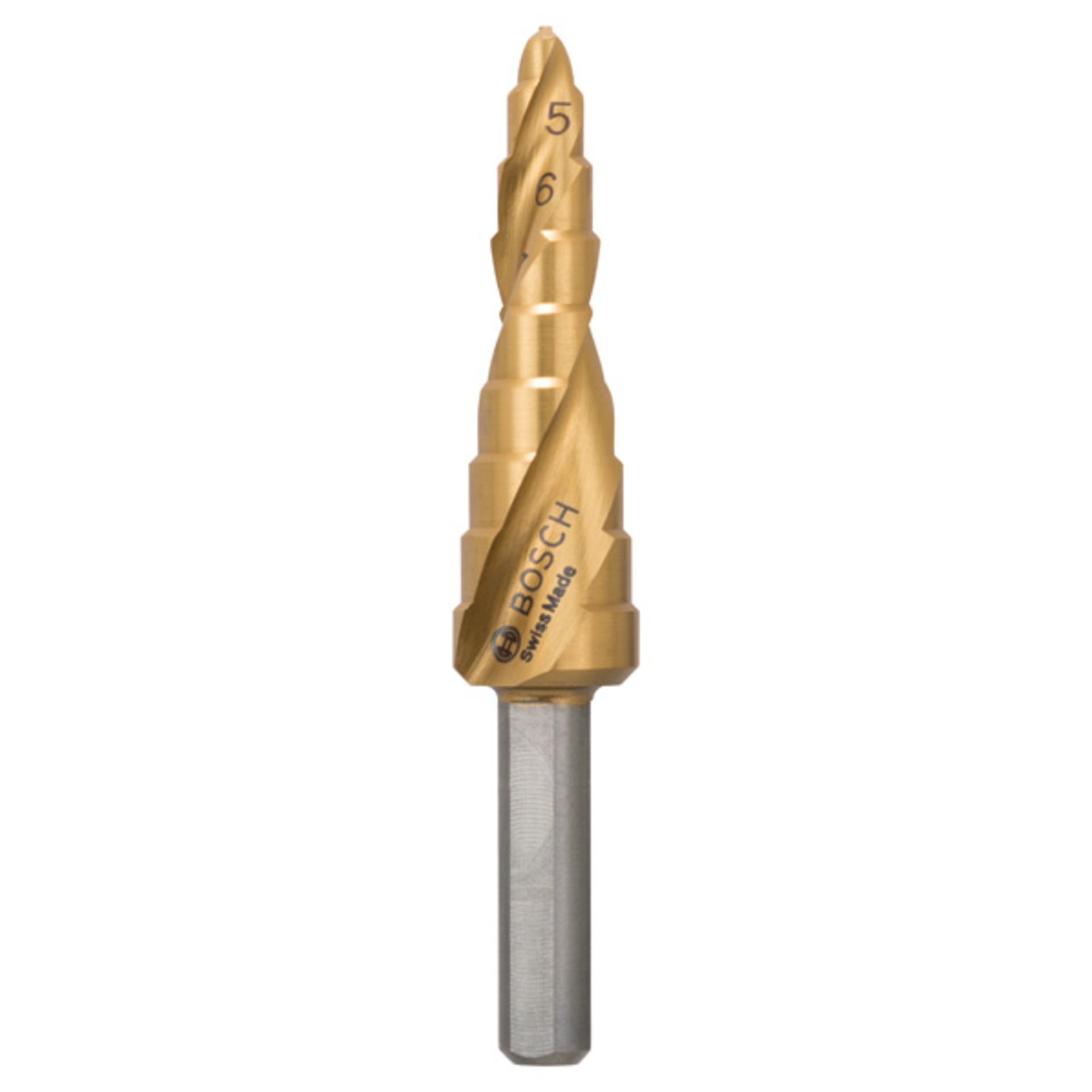 Stufenbohrer HSS-TiN, 4 - 12 mm, 6 mm, 65 mm, 9 Stufen