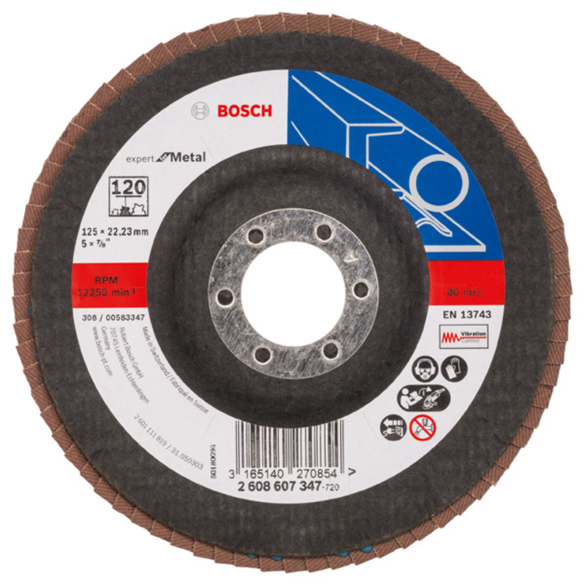 Fächerschleifscheibe X551 Expert for Metal, gewinkelt, 125 mm, 120, Glasgewebe
