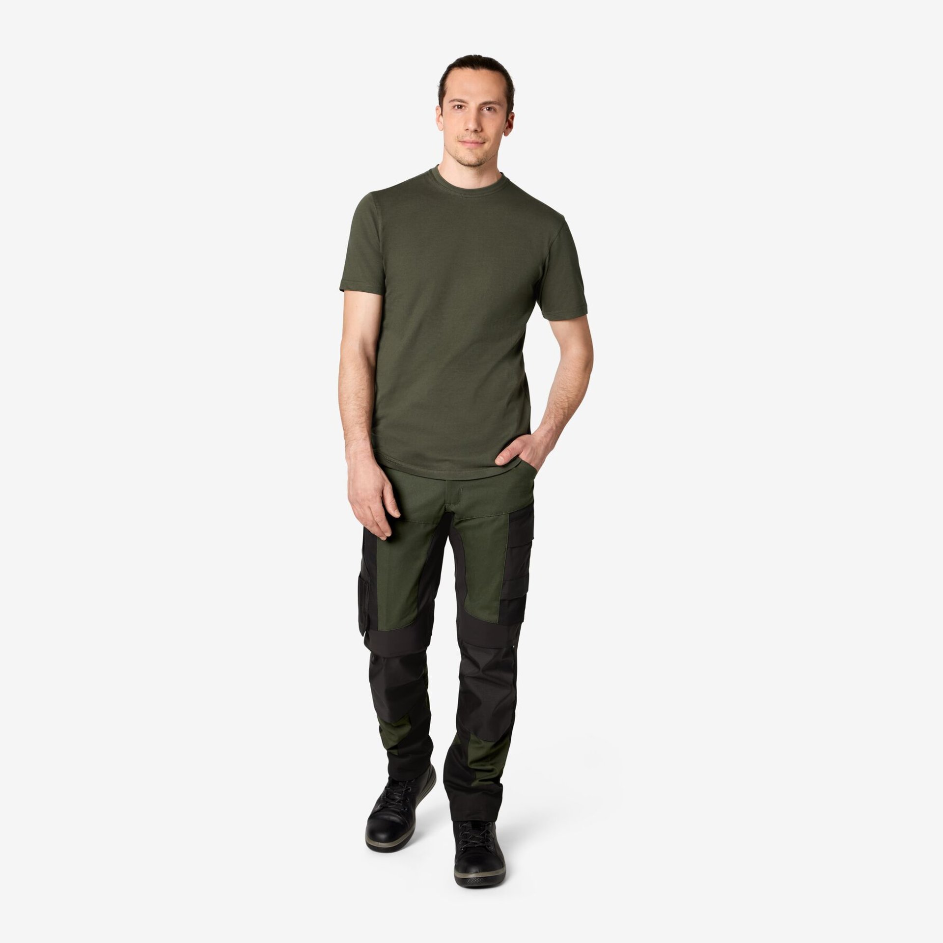 JENS T-Shirt Rundhals oliv Gr. 2XL