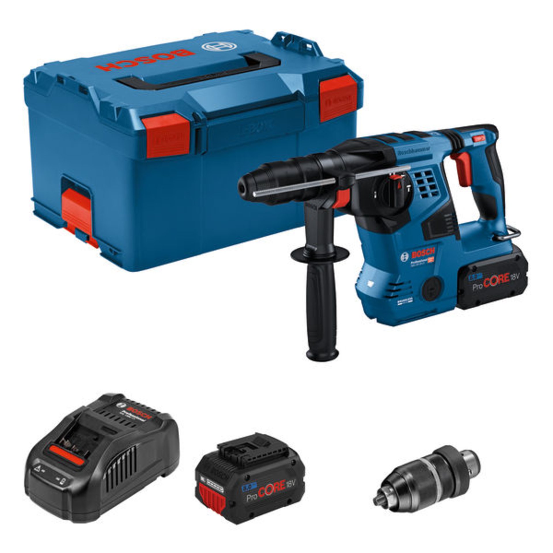 Akku-Bohrhammer mit SDS plus GBH 18V-28 CF, 2 x Akku ProCORE18V 8.0Ah in L-BOXX