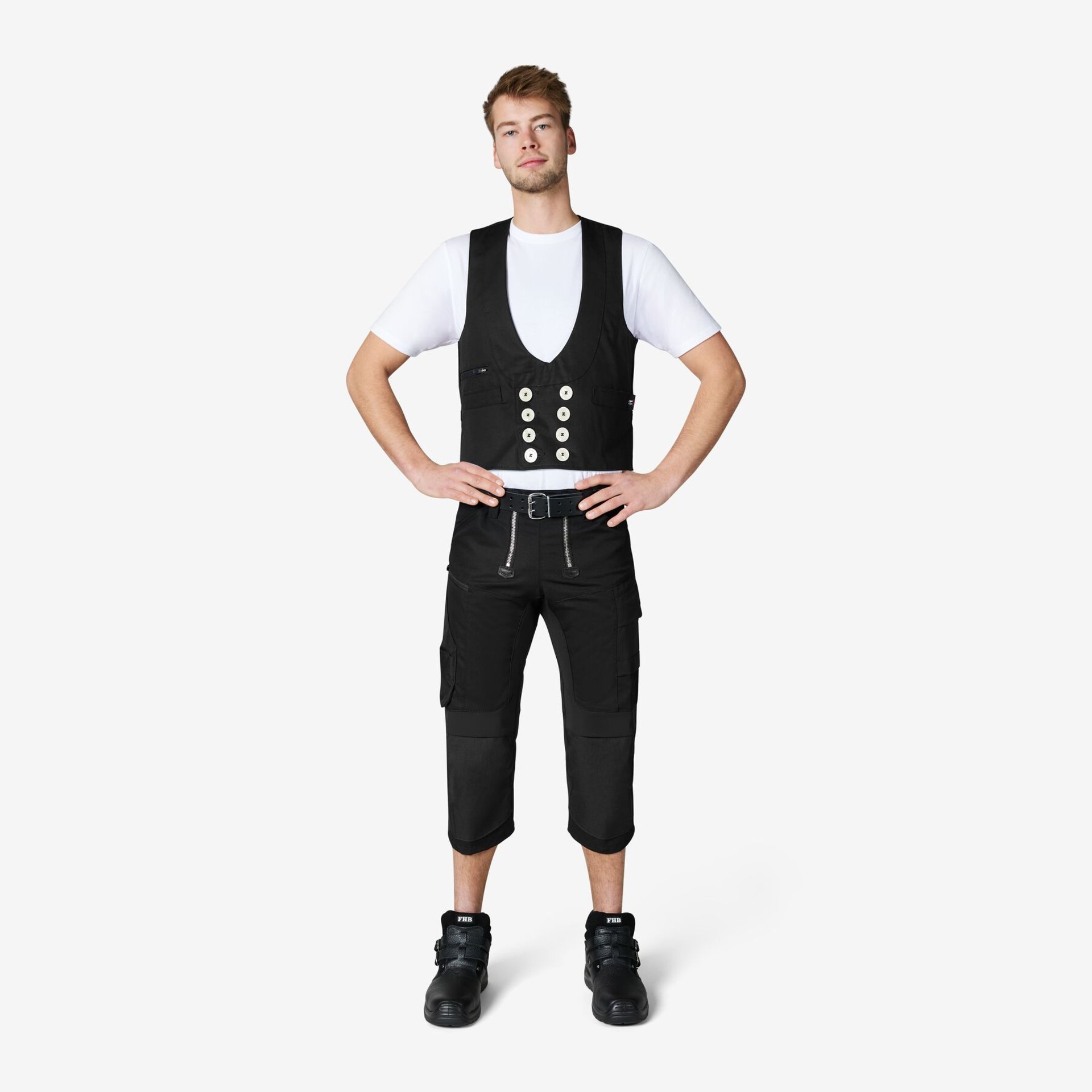 LOU Zunfthose Piratenform elastisch schwarz 56