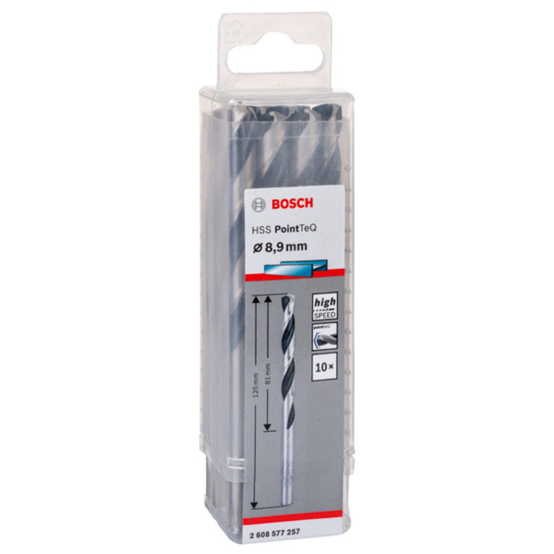 Metallspiralbohrer HSS PointTeQ, DIN 338, 8,9 mm, 10er-Pack