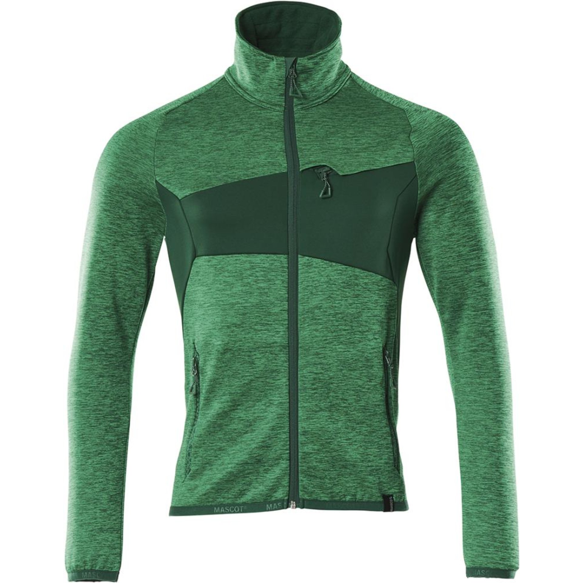 Fleecejacke mit Reißverschluß 18103, grasgrün/grün, Gr.S