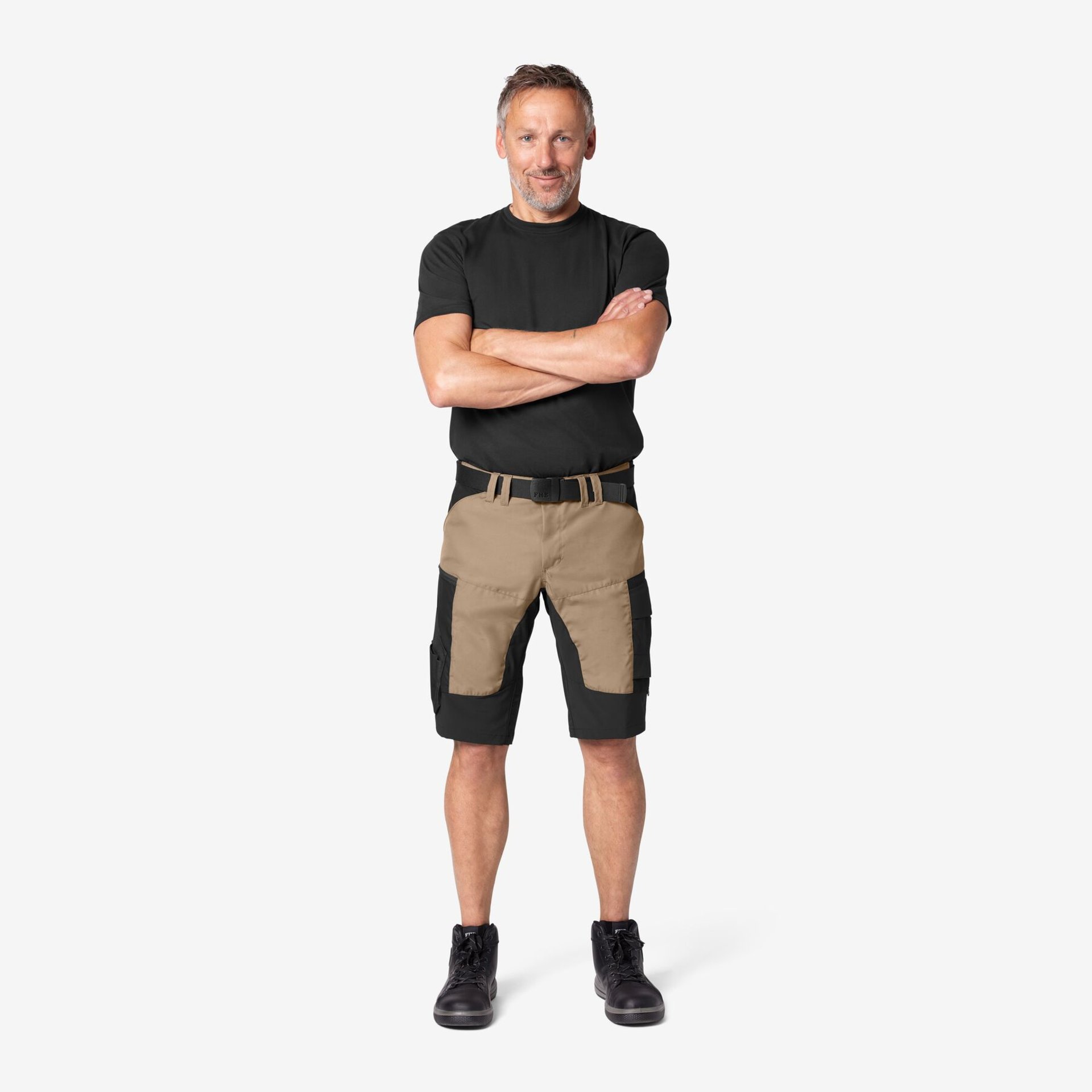 KIM Bermuda elastisch beige-schwarz 58