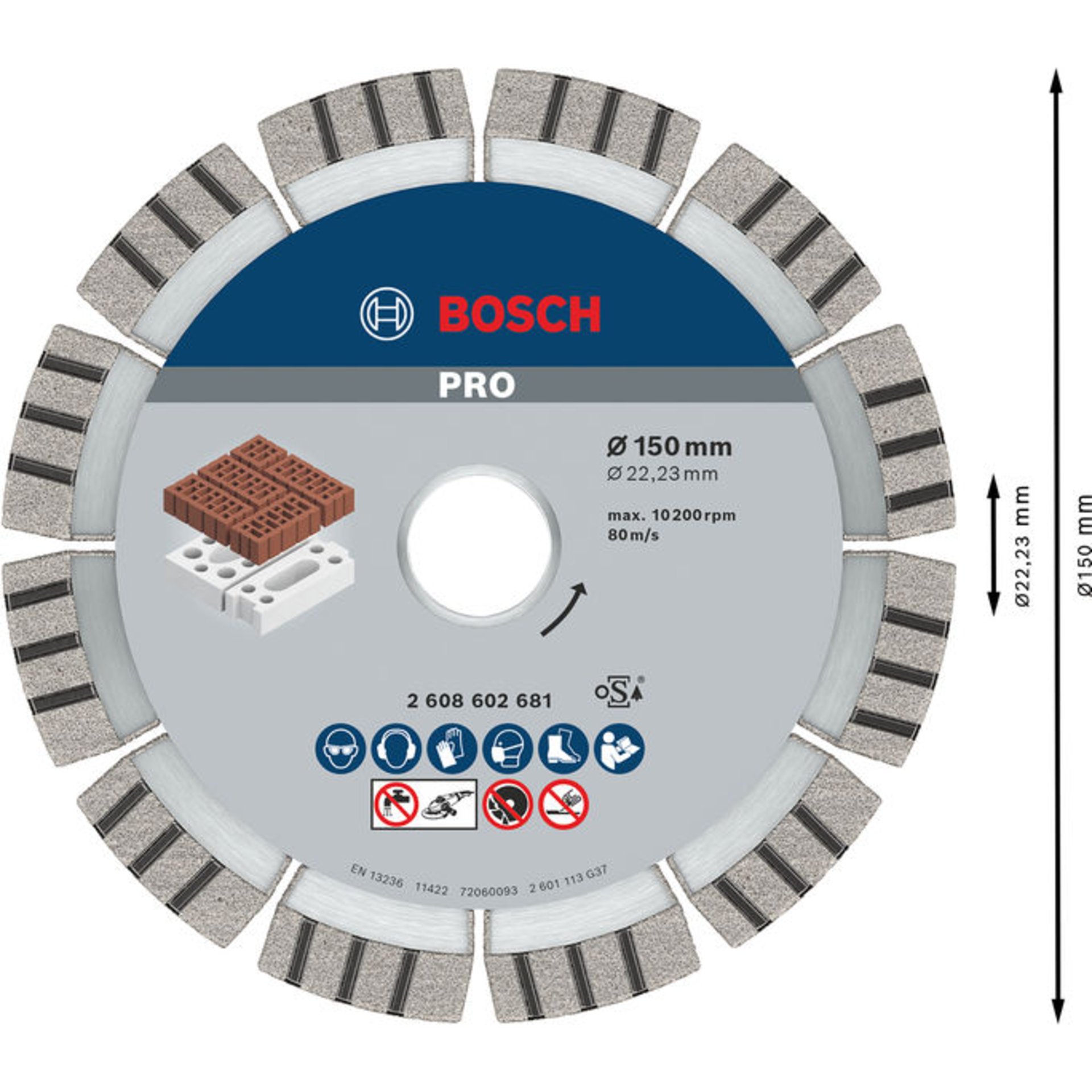 PRO Abrasive Diamanttrennscheibe, 150 x 22,23 mm