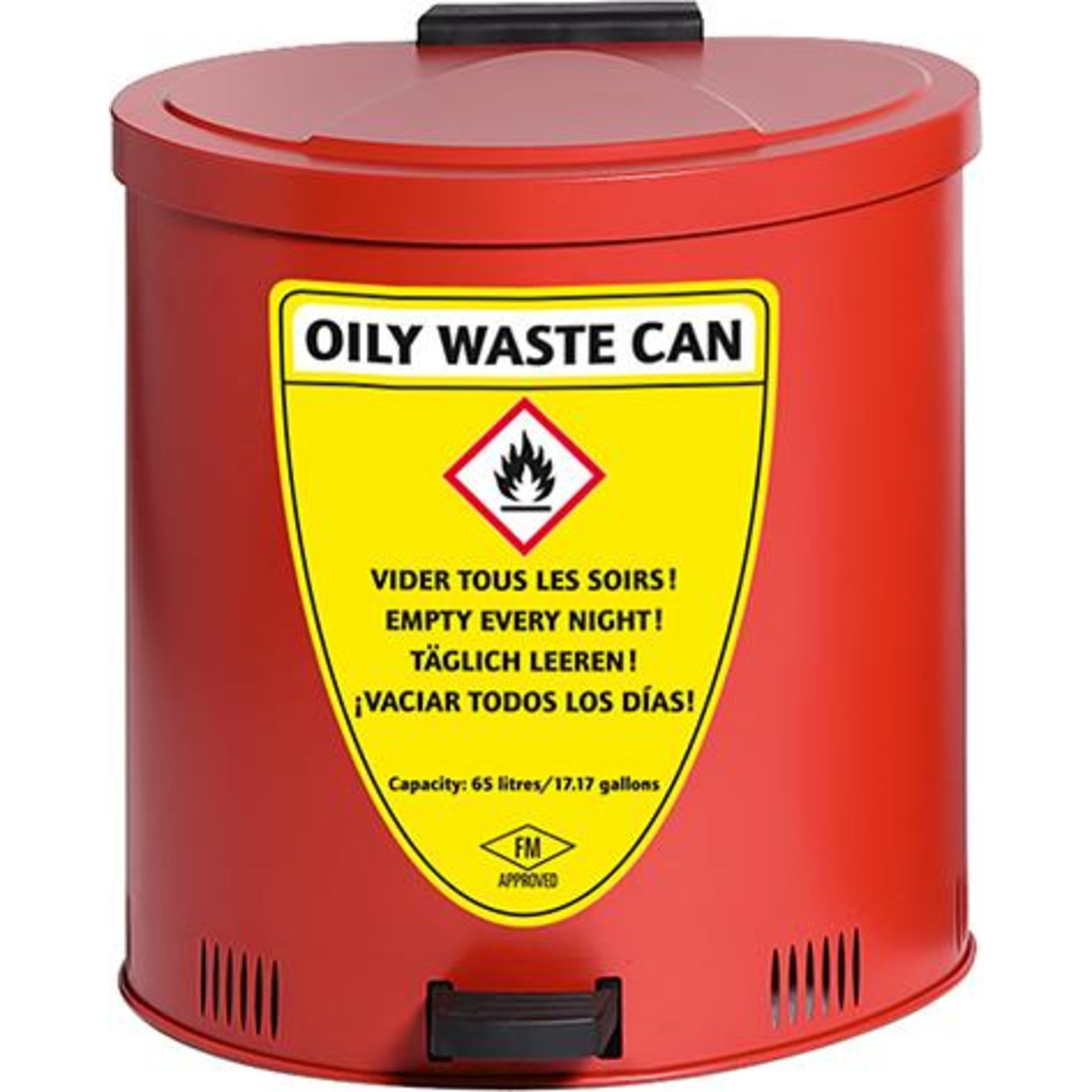 Sammelbehälter 65 l,Stahl,rot