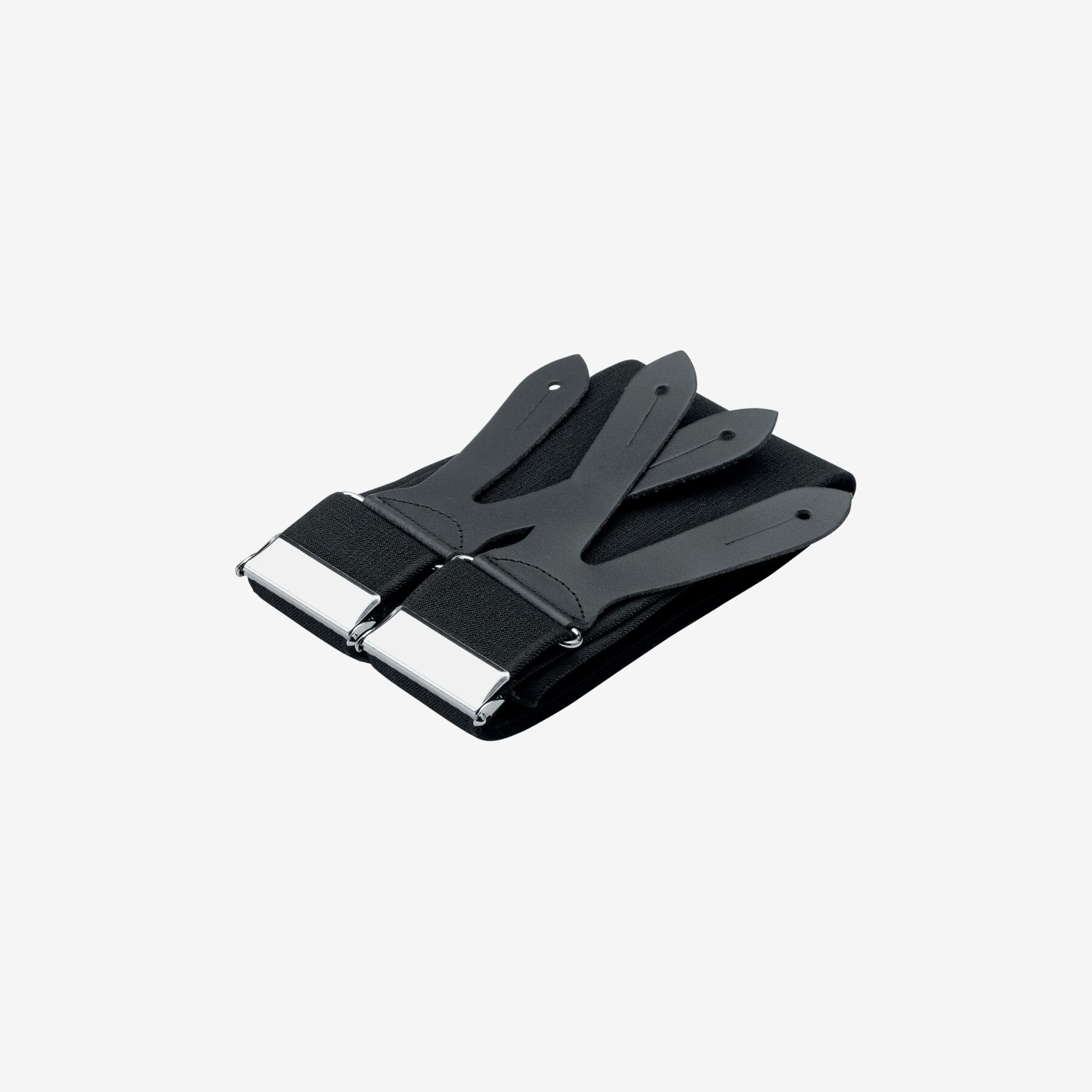 BODO Hosenträger Leder-Knopfpatte schwarz