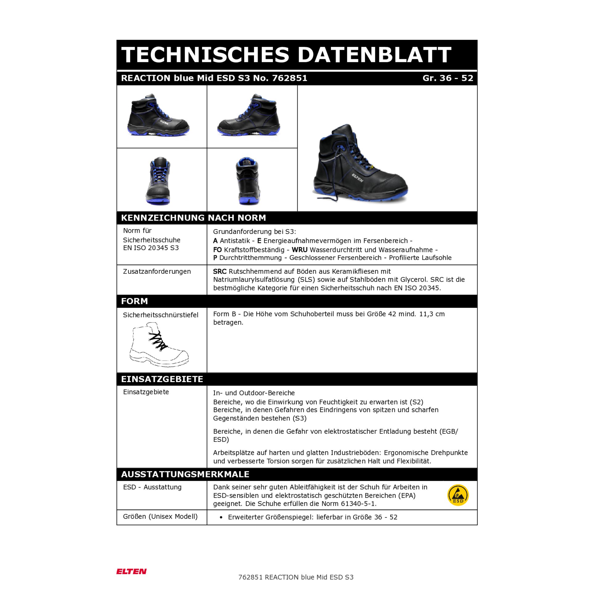 Sicherheitshalbschuh WILLIAM red Low ESD S1P Typ 3, Gr. 48