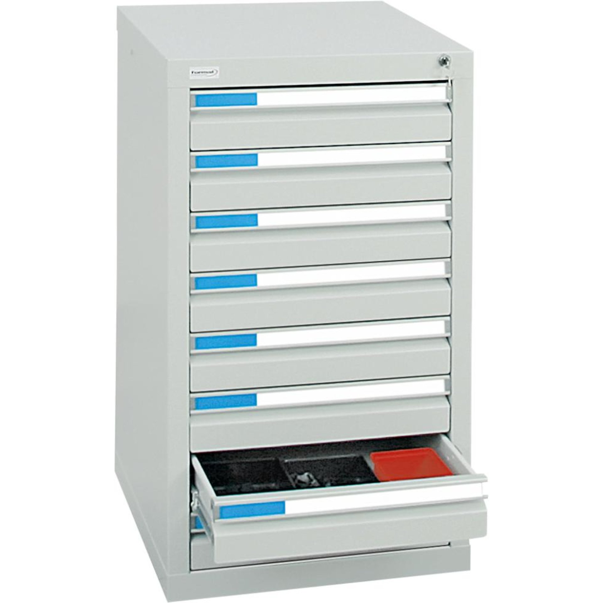 Format Schubladenschrank B500xT500xH900mm RAL 7035/7035 8 Schubladen 75kg