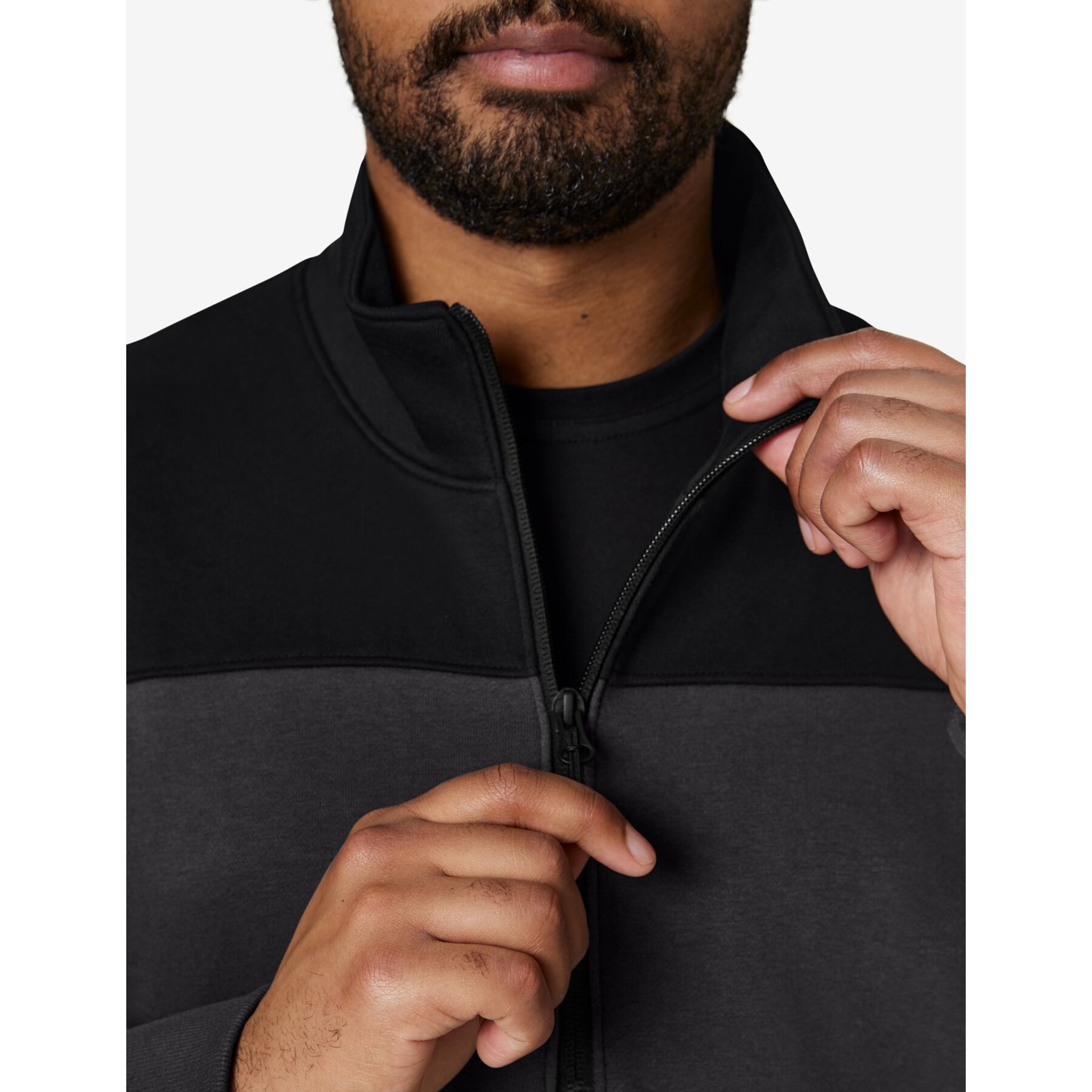 ROB Zip-Sweatshirt unisex anthrazit-schwarz 2XL