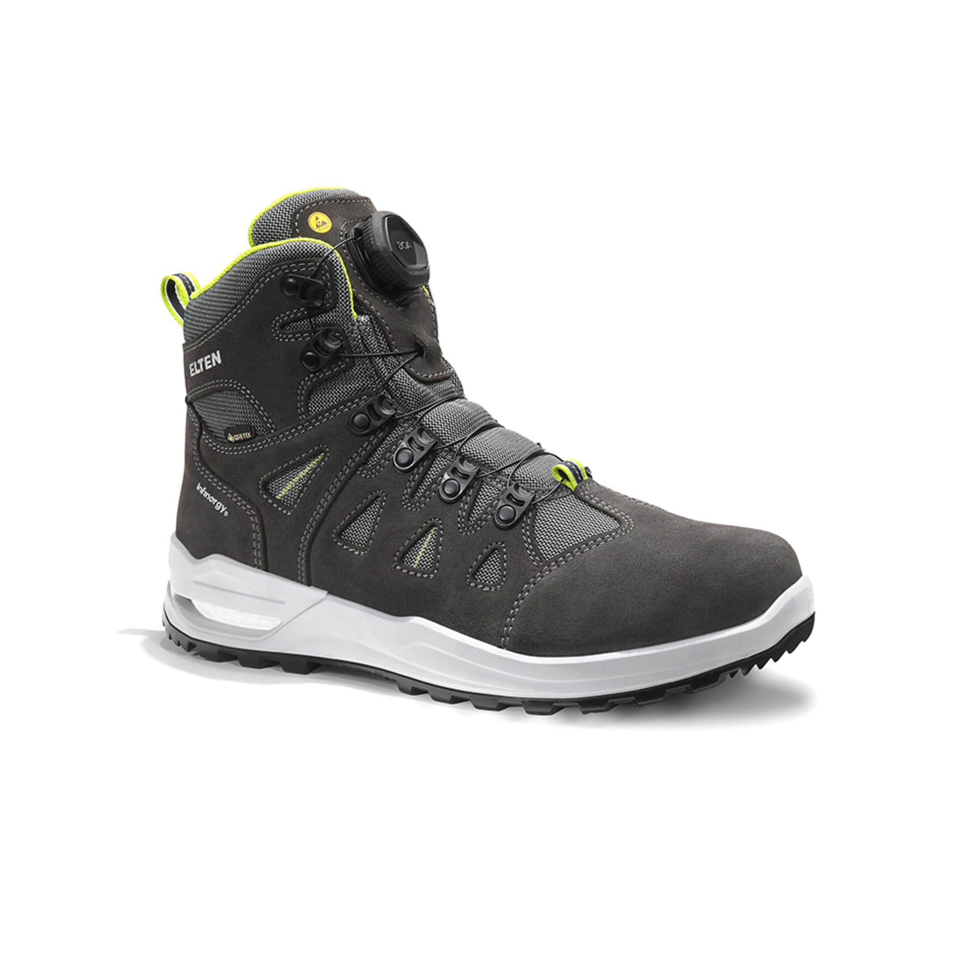 Berufsstiefel RILEY XXF BOA® GTX grey-lime Mid ESD O2 WR CI, Gr. 35