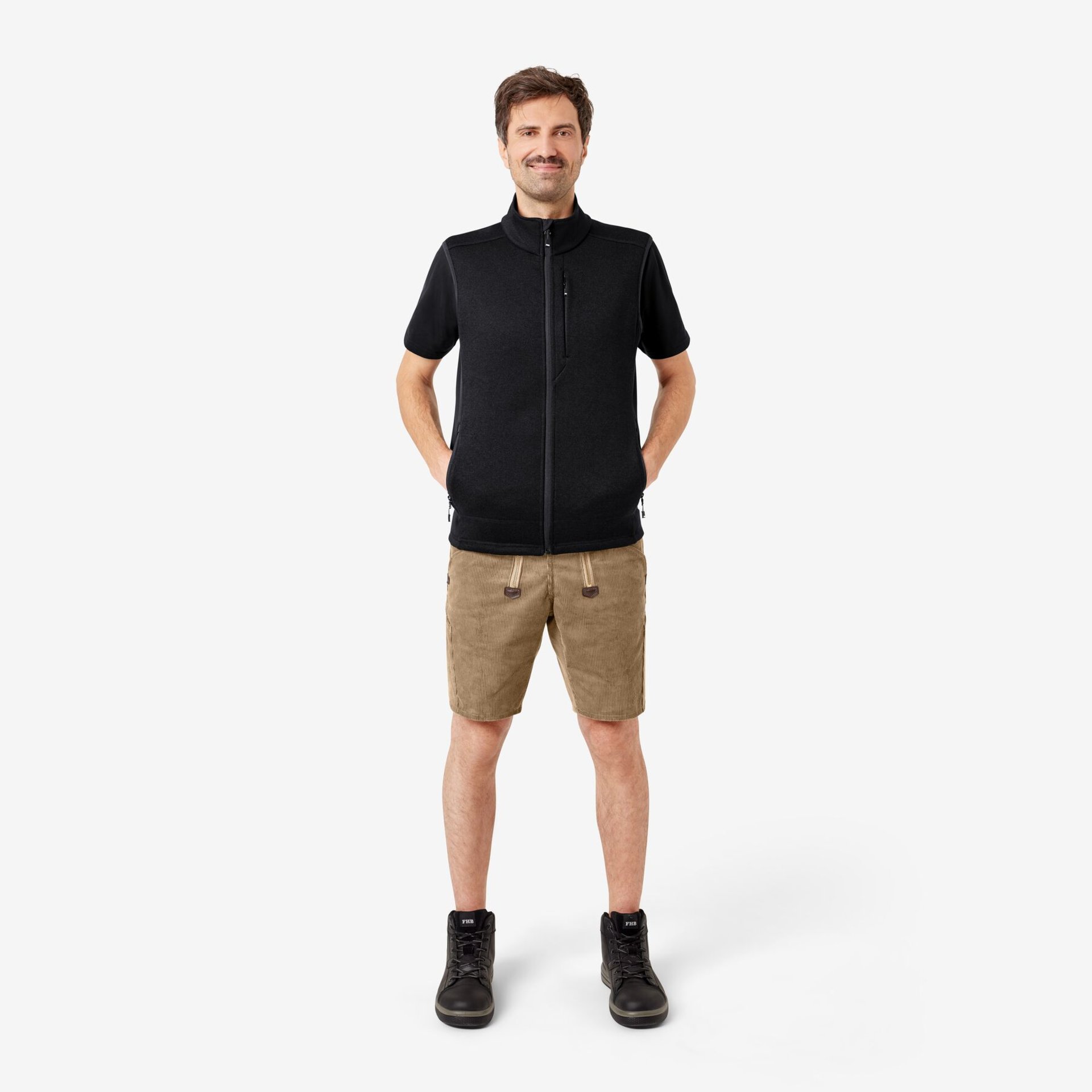 ADDE Strick-Fleece-Weste  schwarz 4XL