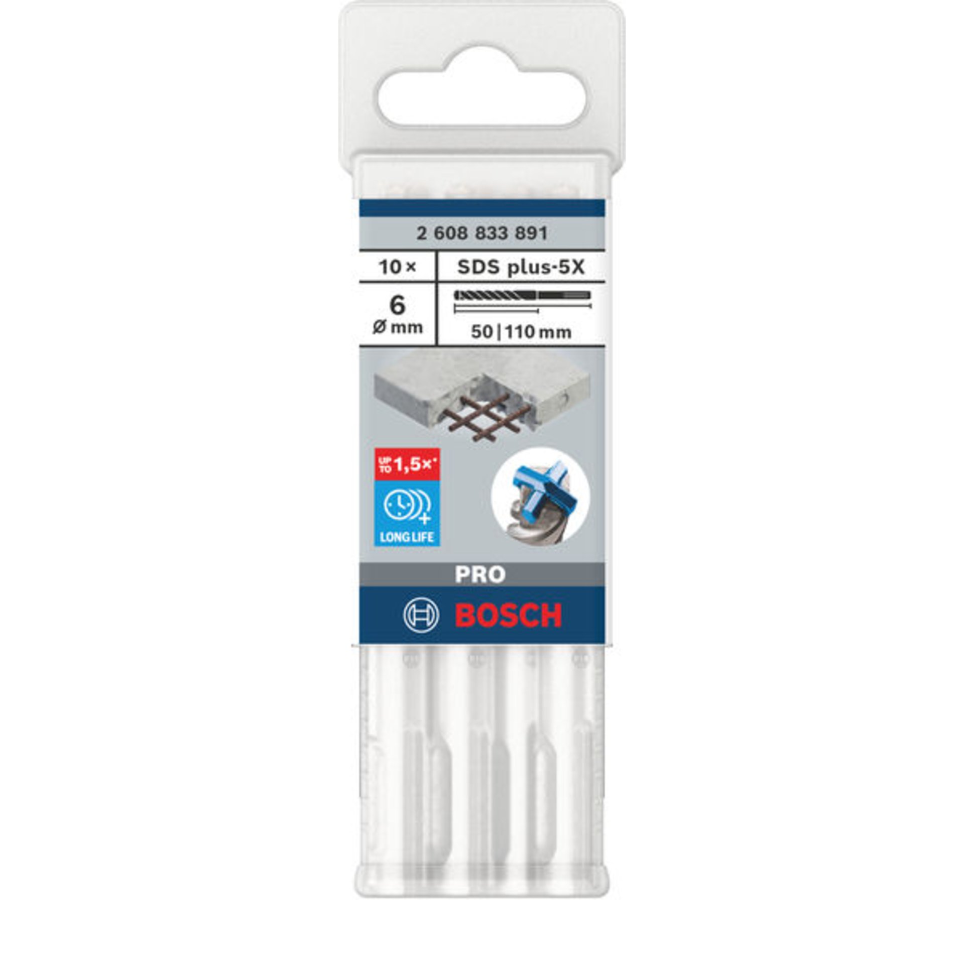 PRO SDS plus-5X Hammerbohrer, 6 x 50 x 110 mm, 10-tlg.