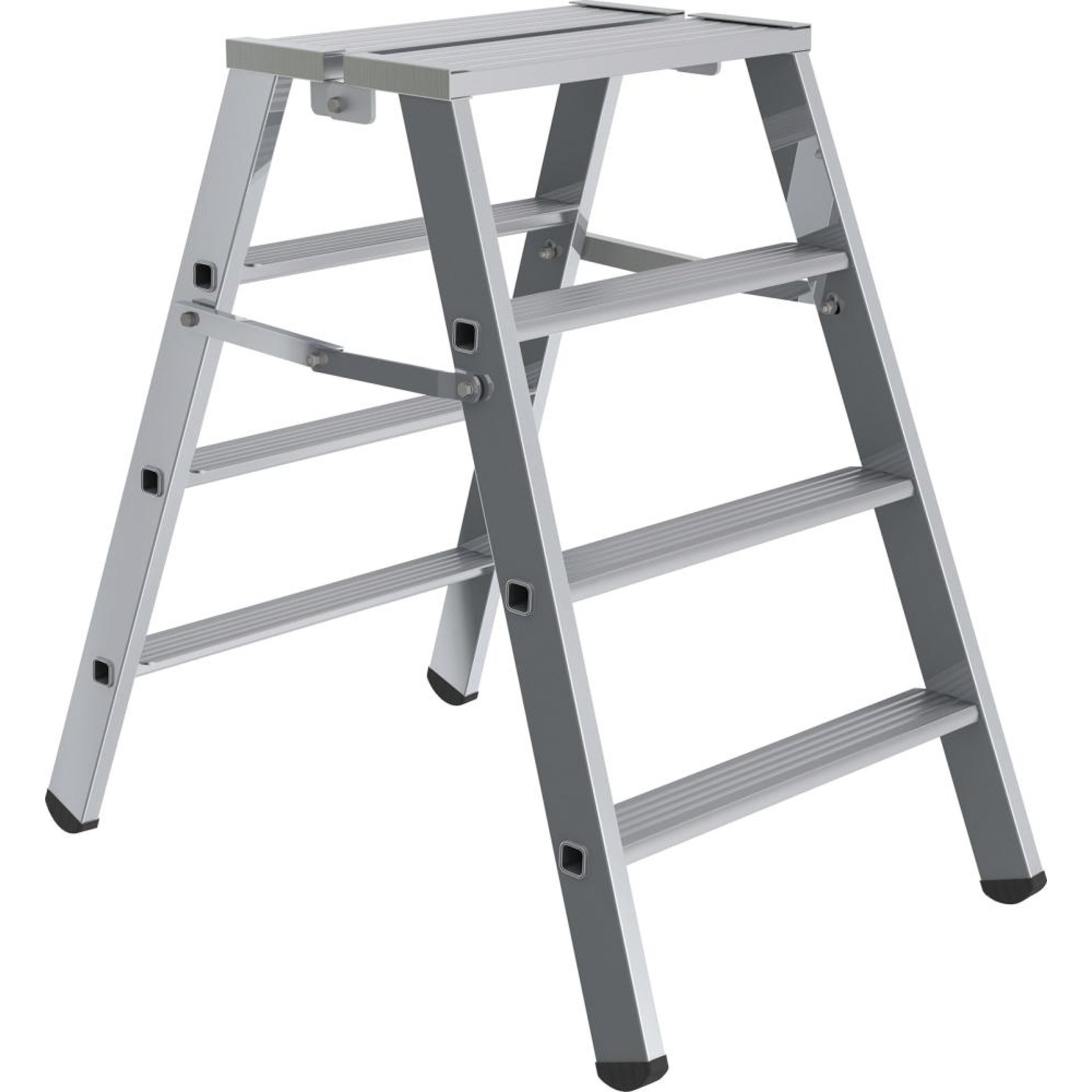 Alu-Arbeitspodest 2x4 Stufen klappbar Podesthöhe 0,93 m Arbeitshöhe bis 2,93 m
