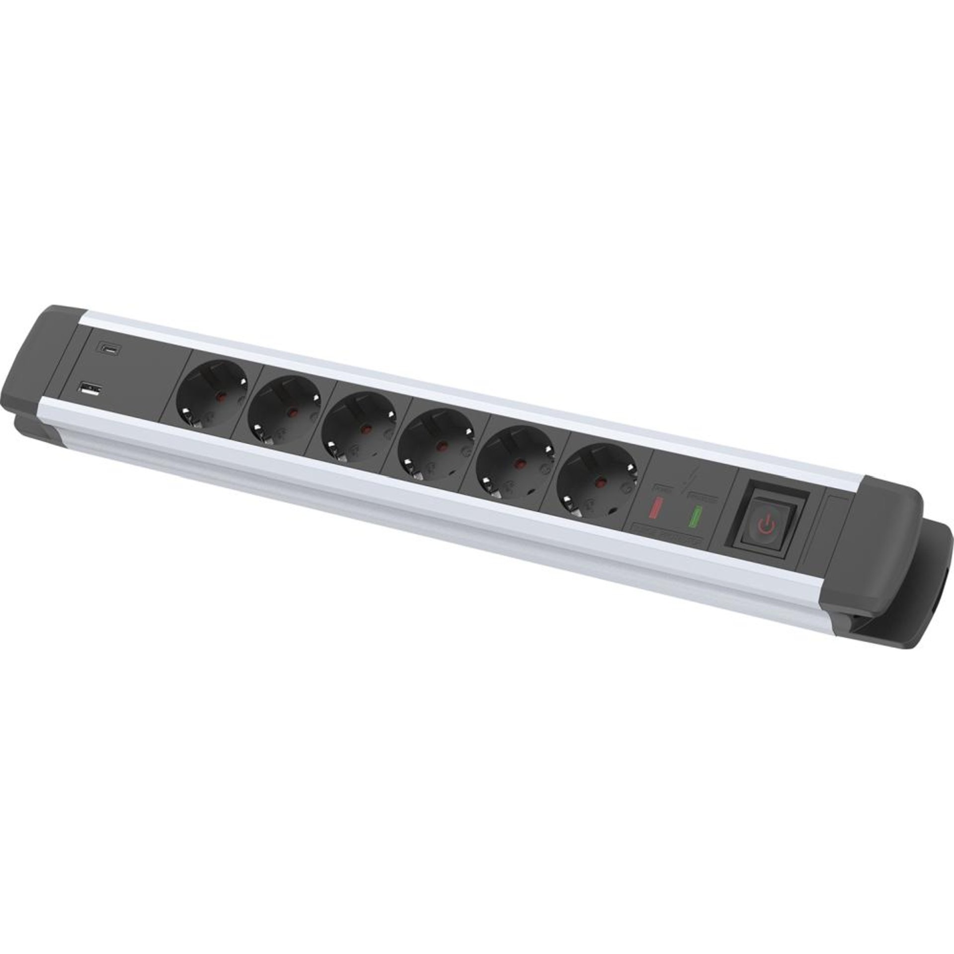 Steckdosenleiste 6-fach H05VV-F3G1,5 1,6m mit USB FORTIS
