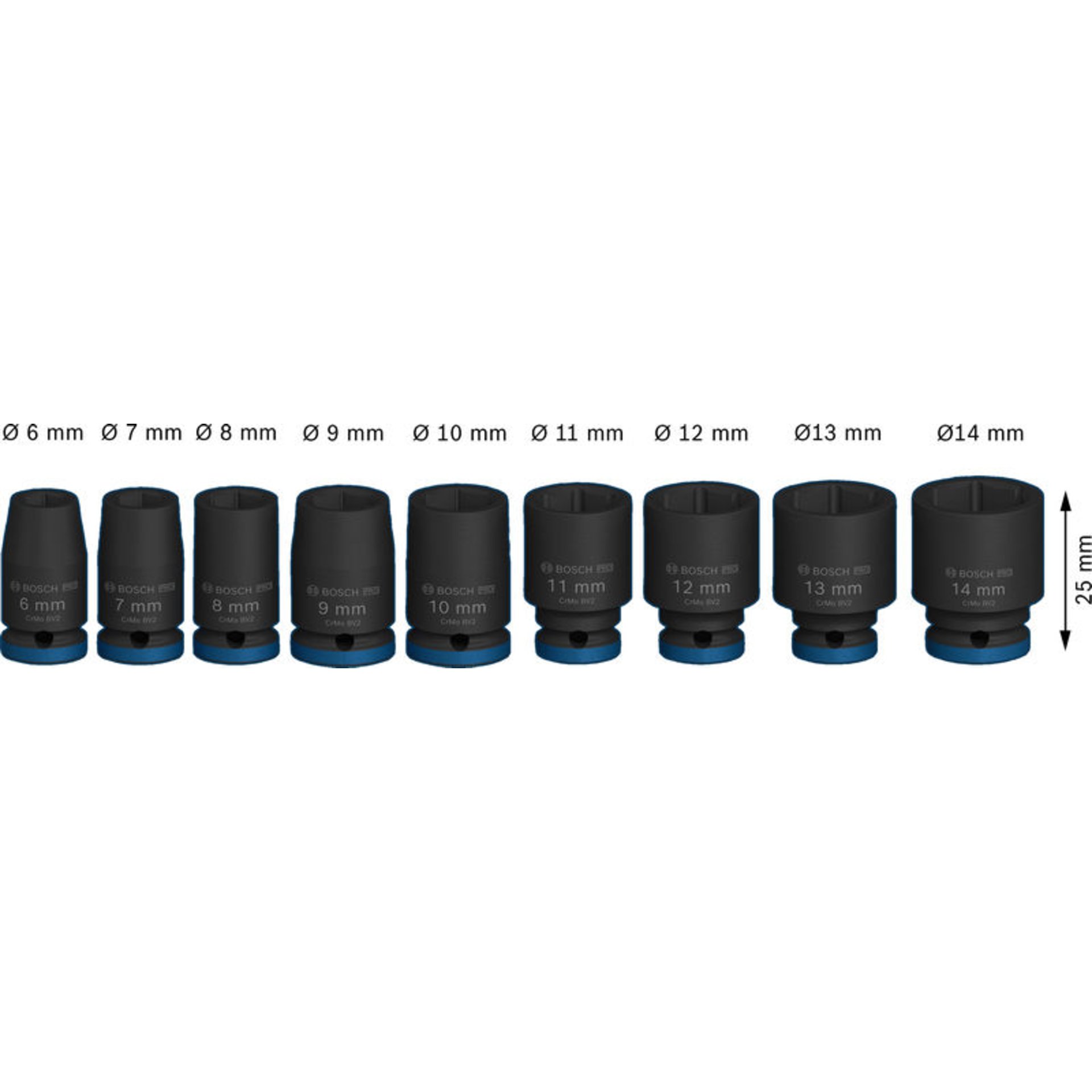 PRO Impact Steckschlüsselsatz Set, 1/4", Standard, 9-tlg.