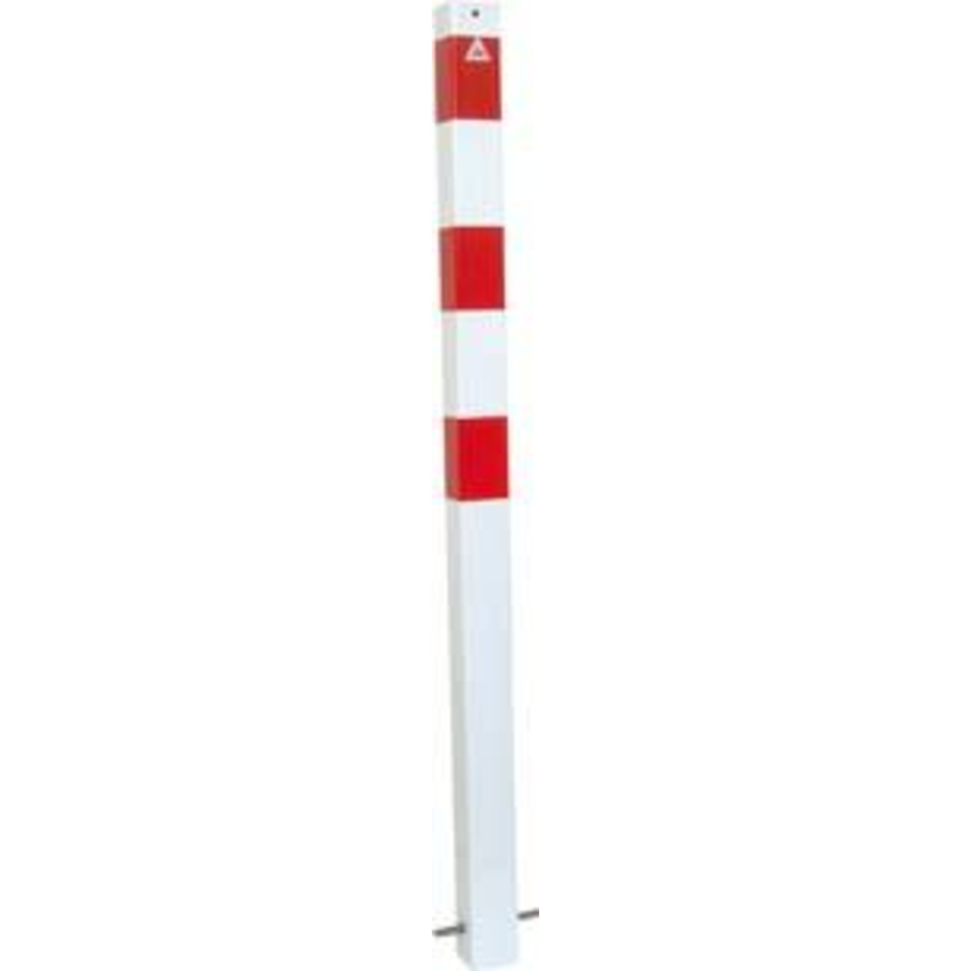 Absperrpfosten rot/weiß H1300xB70xT70 mm ortsfest zum Einbetonieren Schake