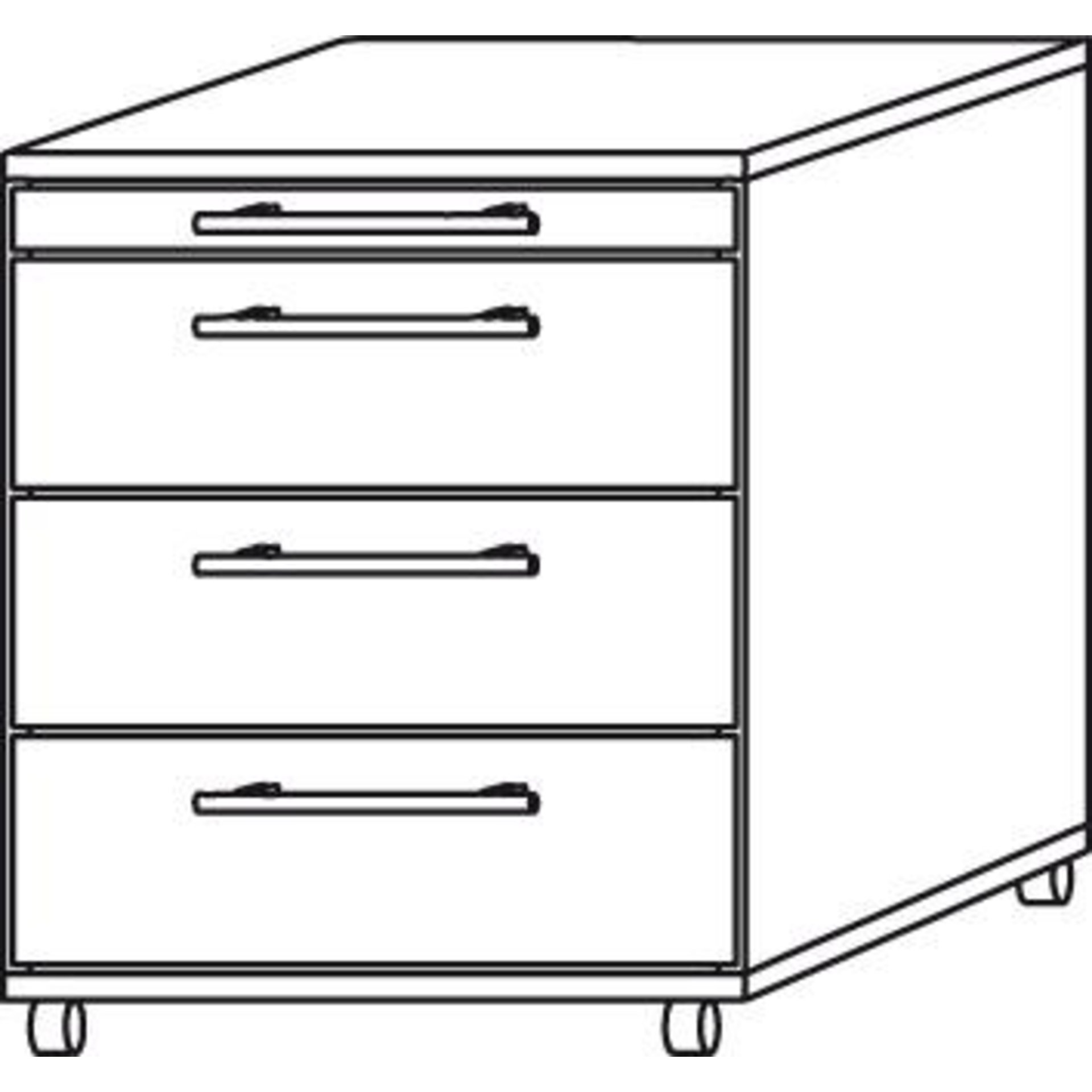Rollcontainer Buche 3 Schübe