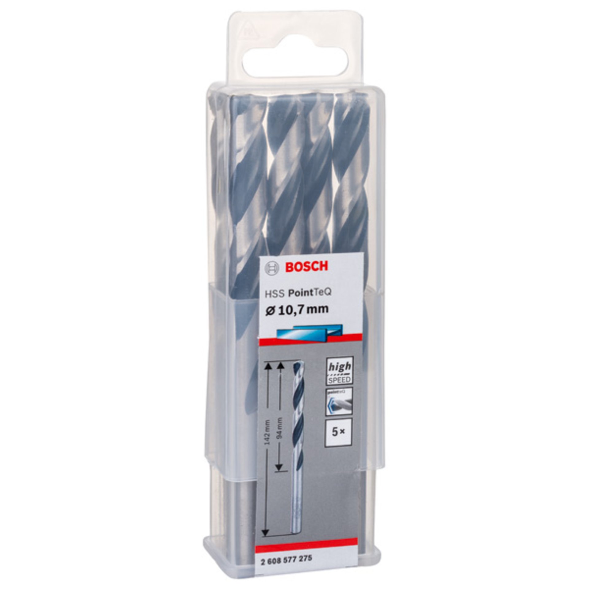 Metallspiralbohrer HSS PointTeQ, DIN 338, 10,7 mm, 5er-Pack