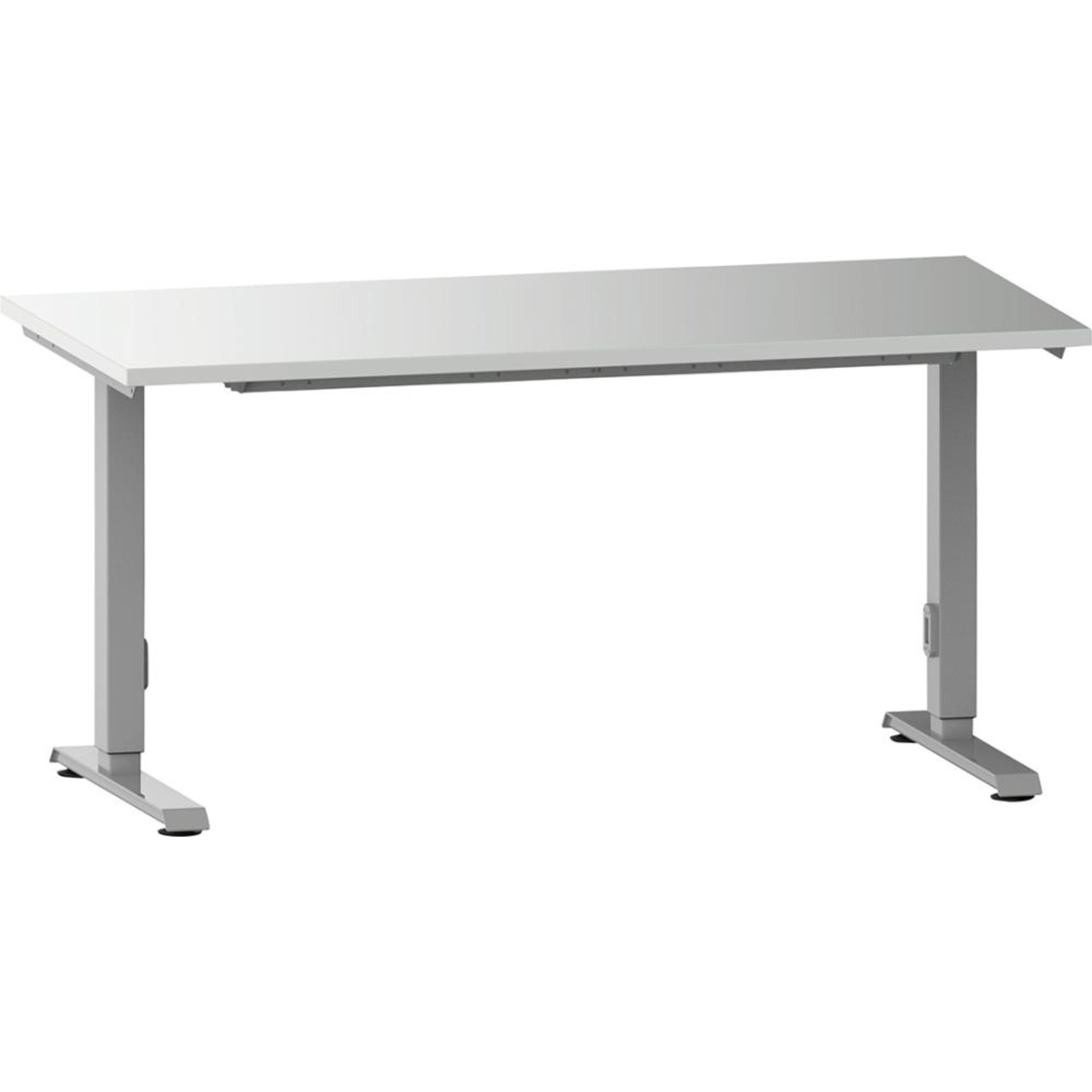 Arbeitstisch Solo Basic Modultiefe 675, elek. Melamin, RAL 9006-M B1530xT750xB738-1238mm