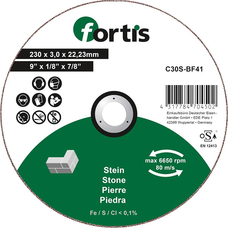 Fortis Trennscheibe  Stein230 x 3,0mm gerade Fortis Trennscheibe  Stein230 x 3,0mm gerade