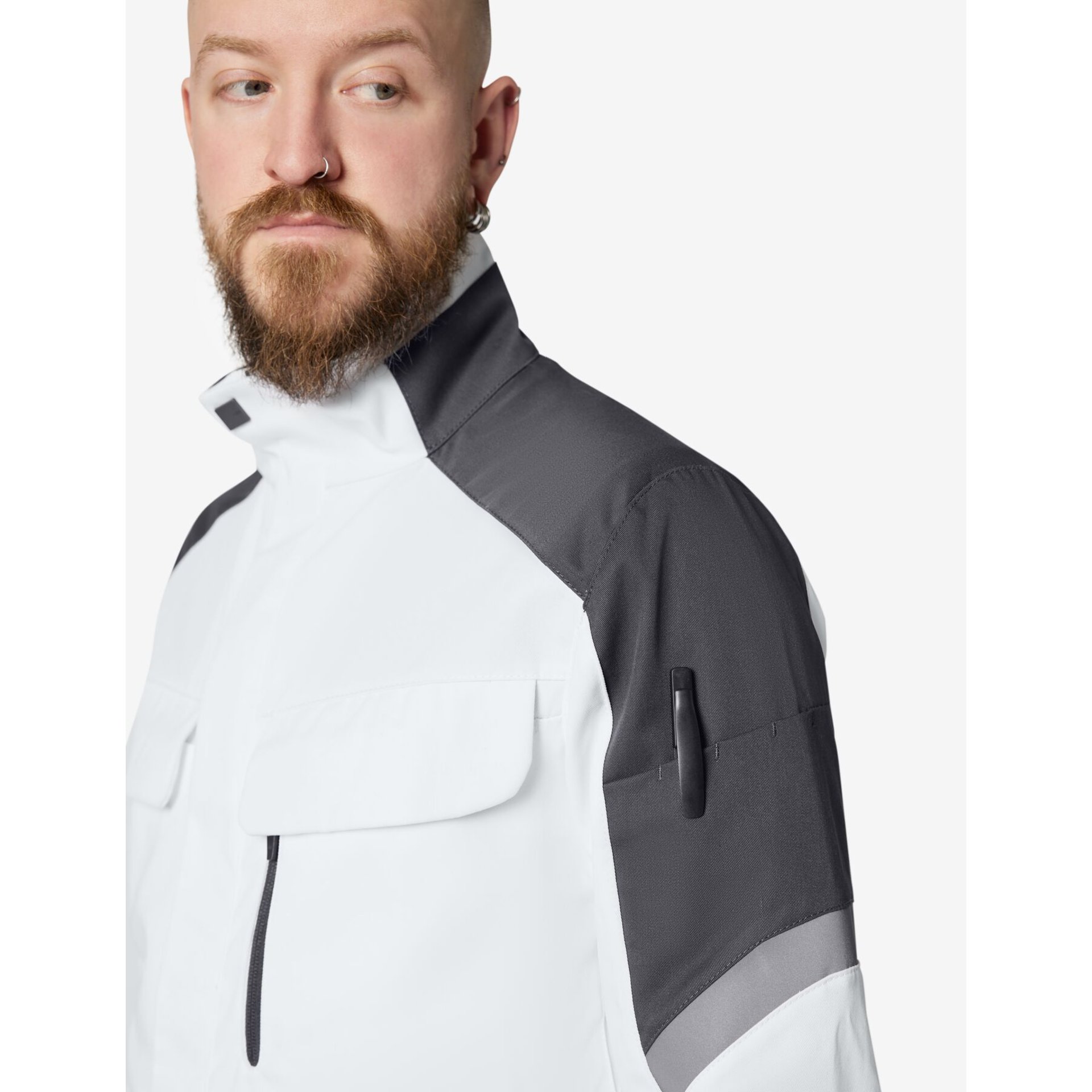FRANK Arbeitsjacke Herren weiß-anthrazit M
