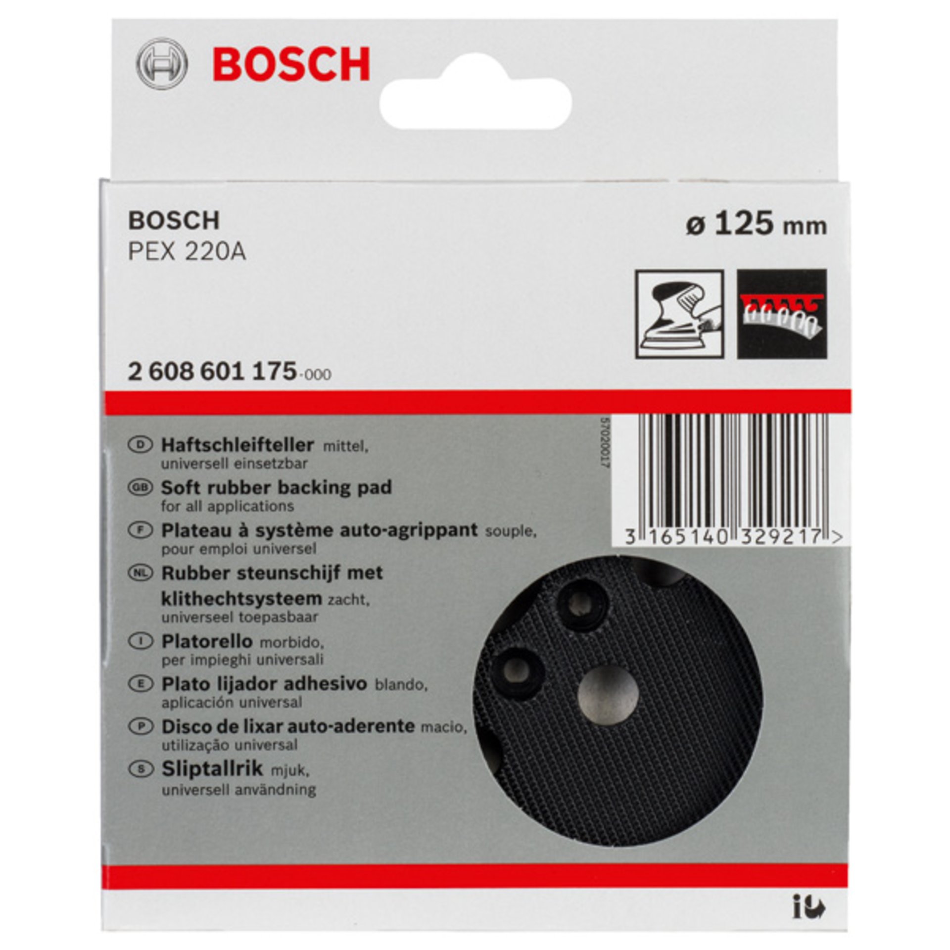Schleifteller mittel, 125 mm, 8, für PEX 220 A
