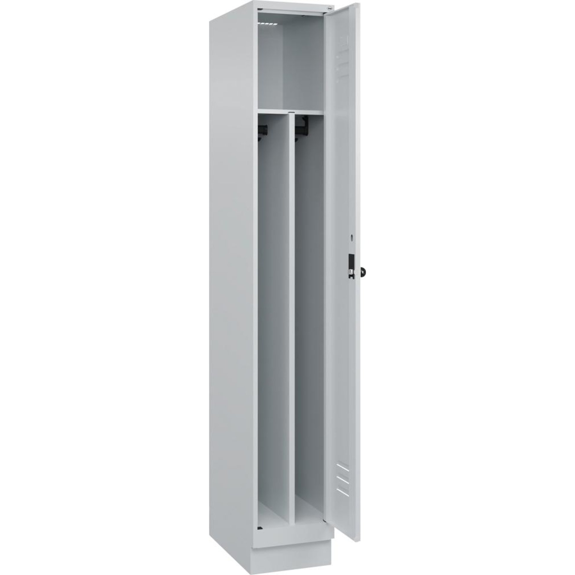 Garderobenschrank Classic PLUS, mit Trennwand unterhalb des Ablagebodens, mit Sockel