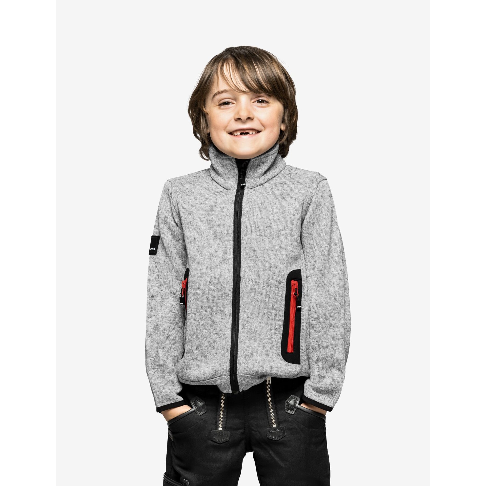 MATS Strick-Fleece-Jacke Kinder grau 98/104