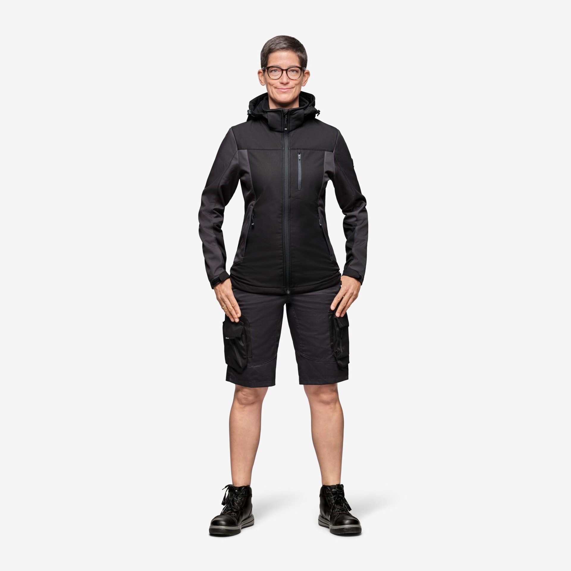 JULIA Softshell-Jacke Damen anthrazit-schwarz 2XL