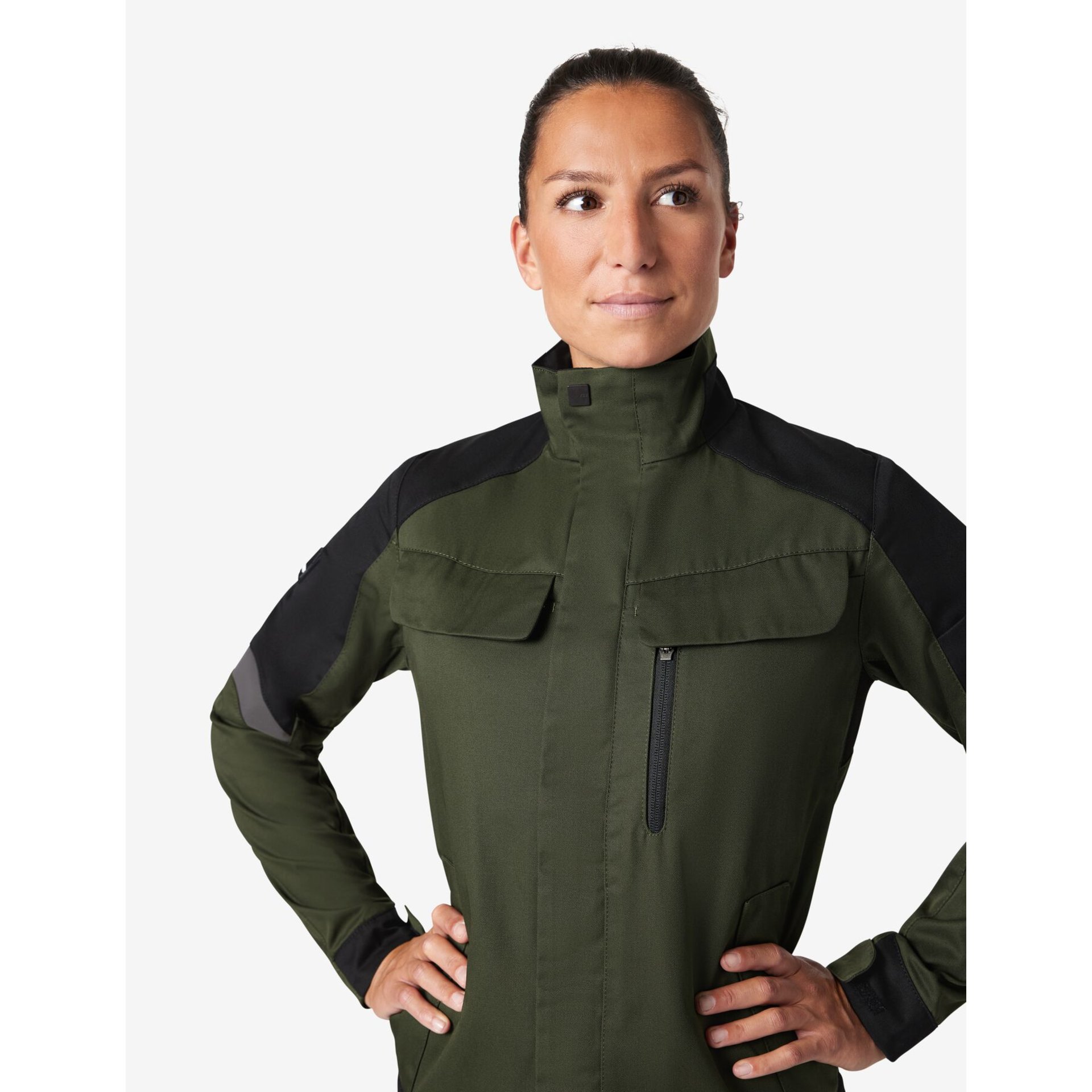 ANDREA Arbeitsjacke Damen oliv-schwarz M
