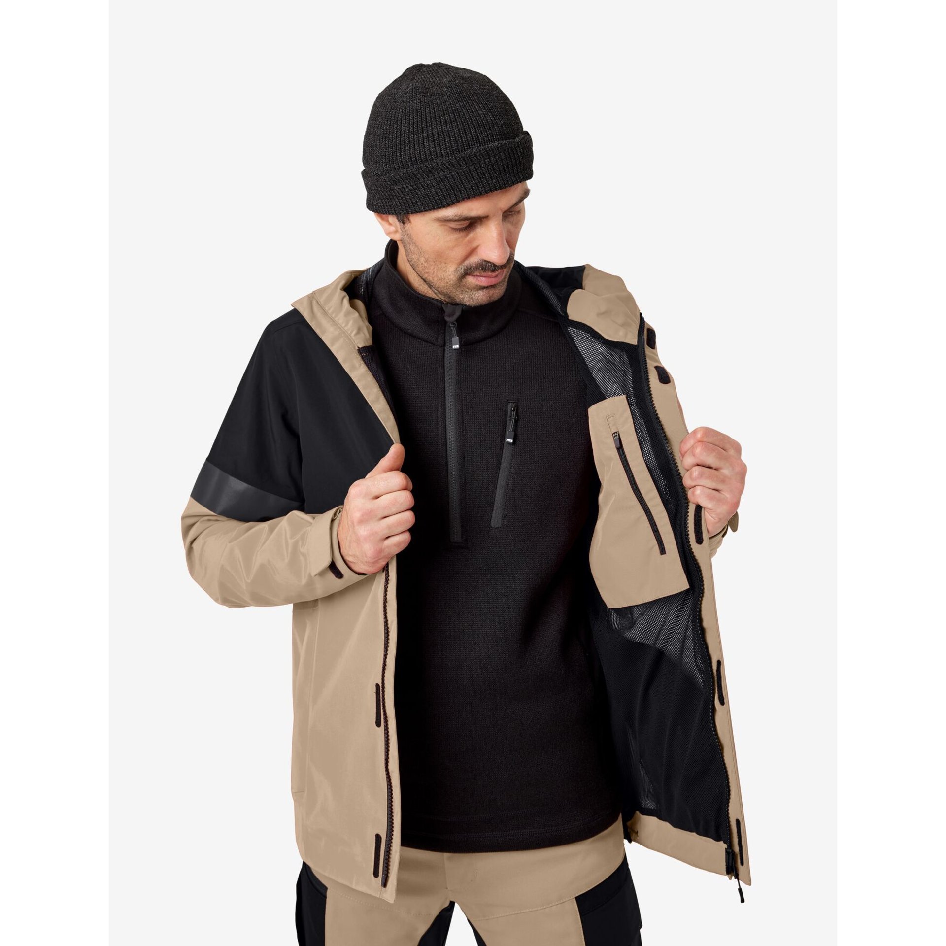 LUCA Hardshell-Jacke beige-schwarz M