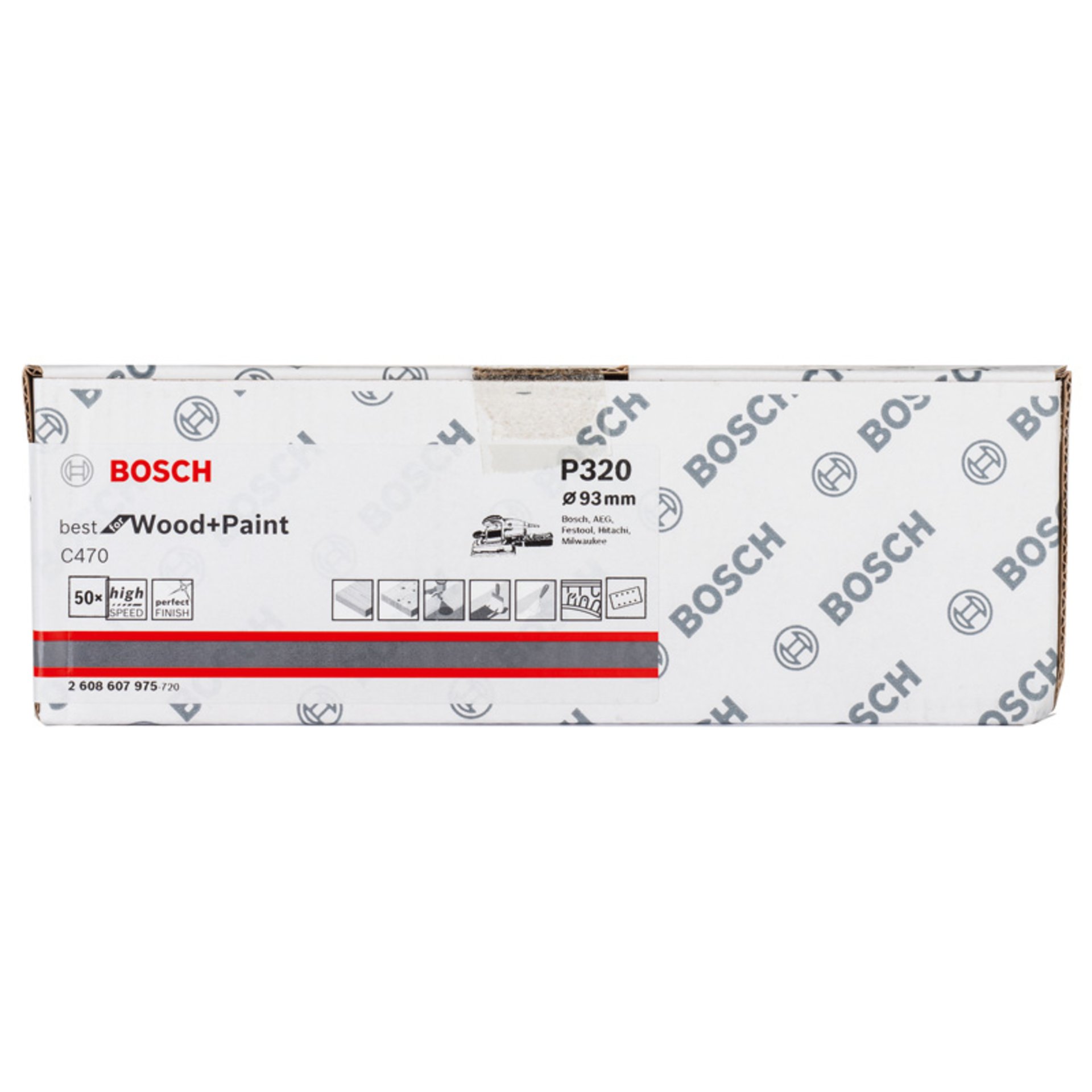 Schleifblatt C470, 93 x 186 mm, 320, 8 Löcher, Klett, 50er-Pack