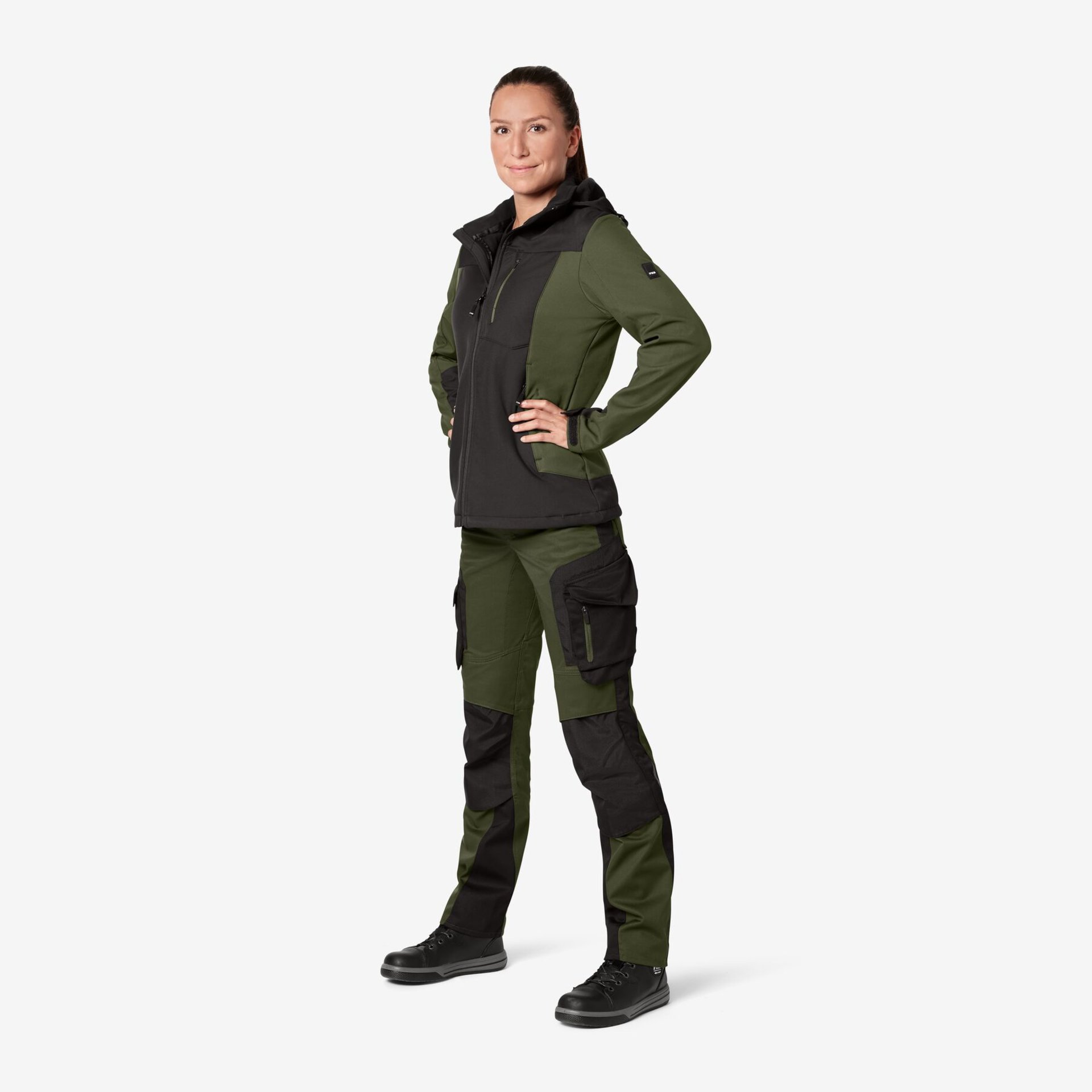 JULIA Softshell-Jacke Damen oliv-schwarz 3XL