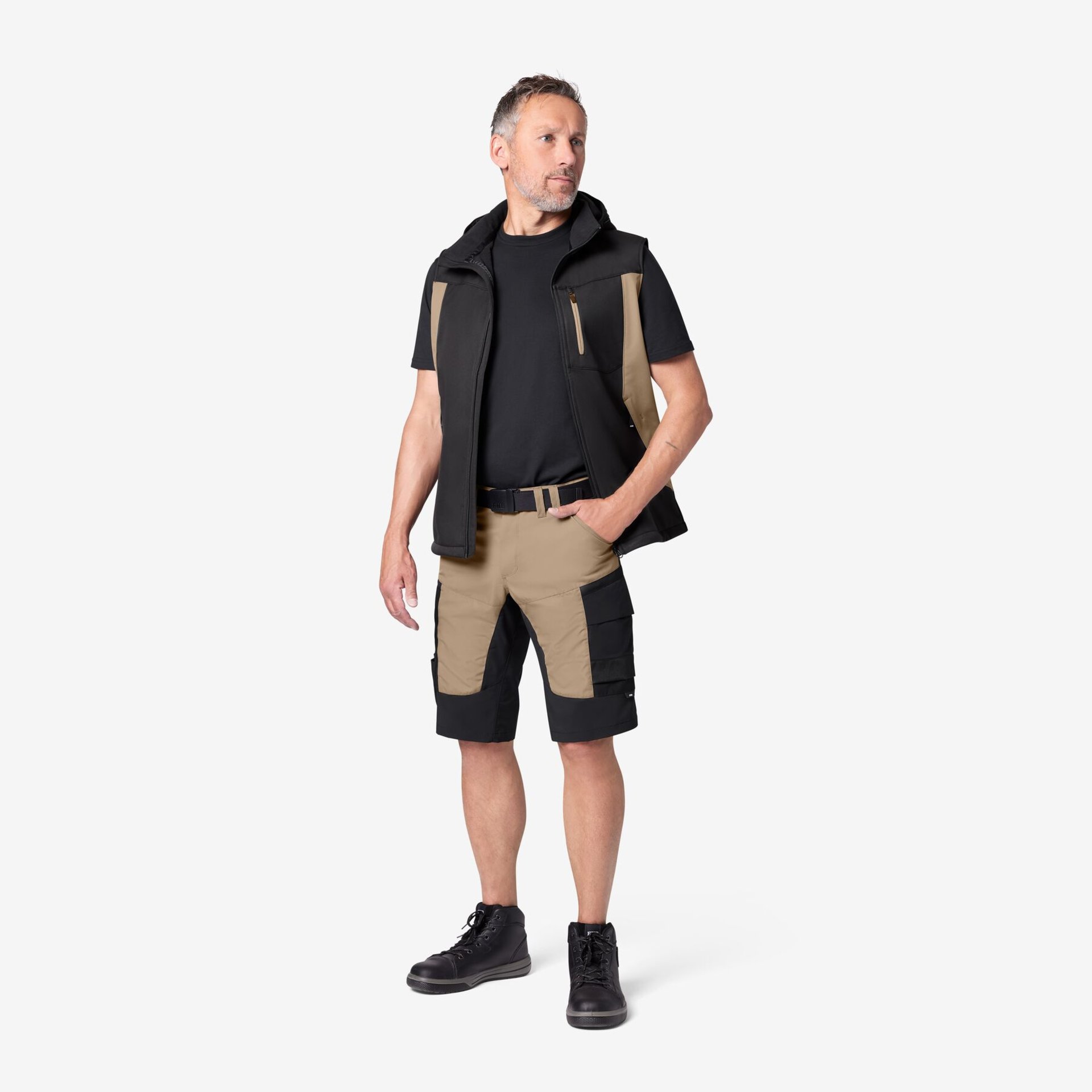 KIM Bermuda elastisch beige-schwarz 58