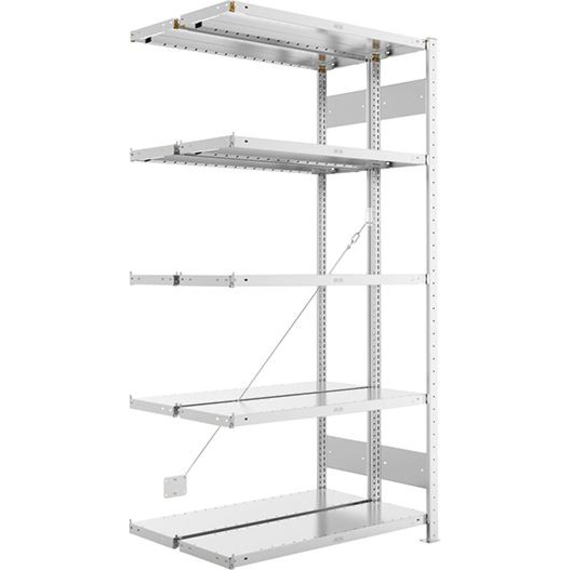 Doppel-Steckregal CLIP B1000xT2x300xH2000 mm Anbaufeld 2x5 Böden vzk Fachlast 230kg META