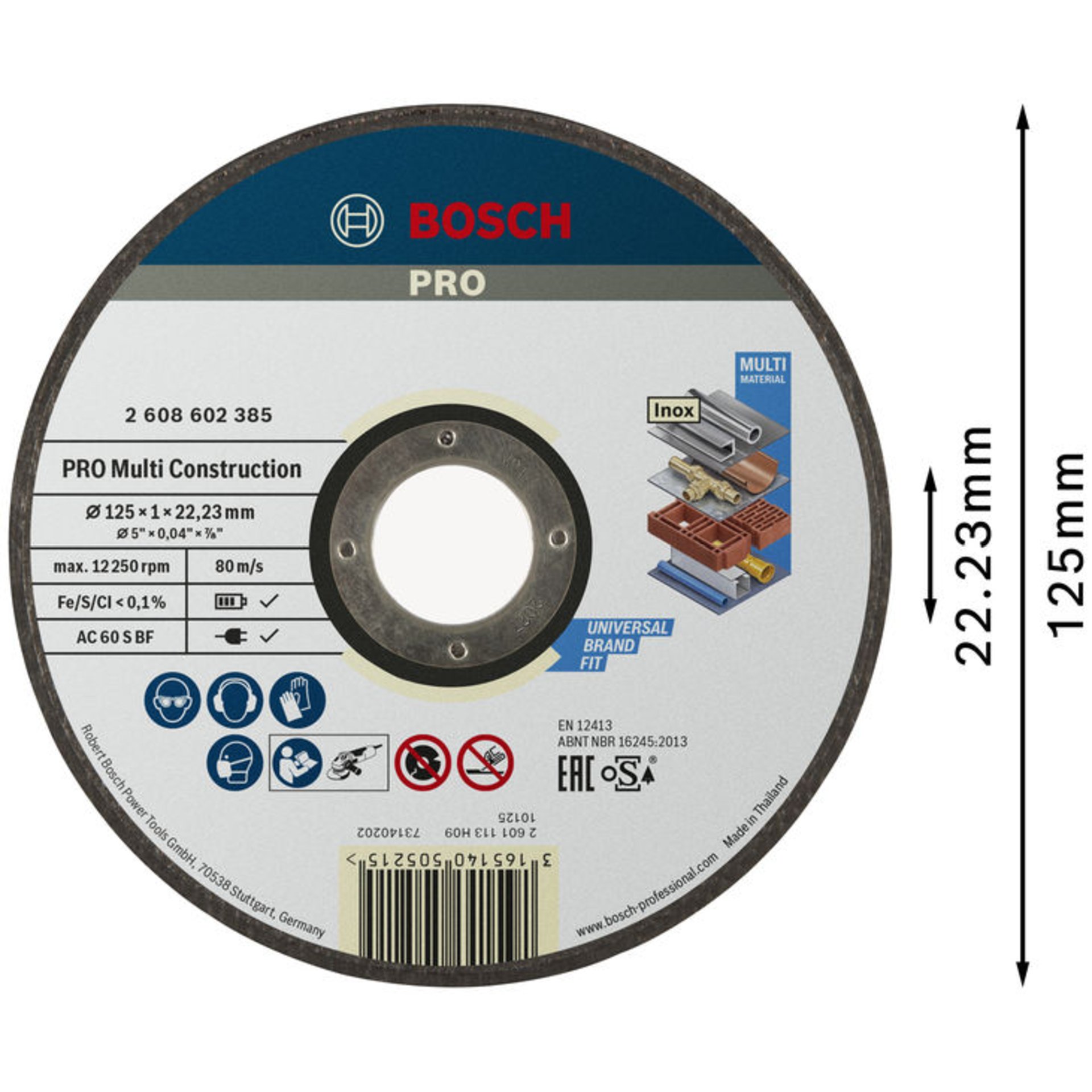 PRO Multi Material Trennscheibe, 125 x 1 x 22,23 mm