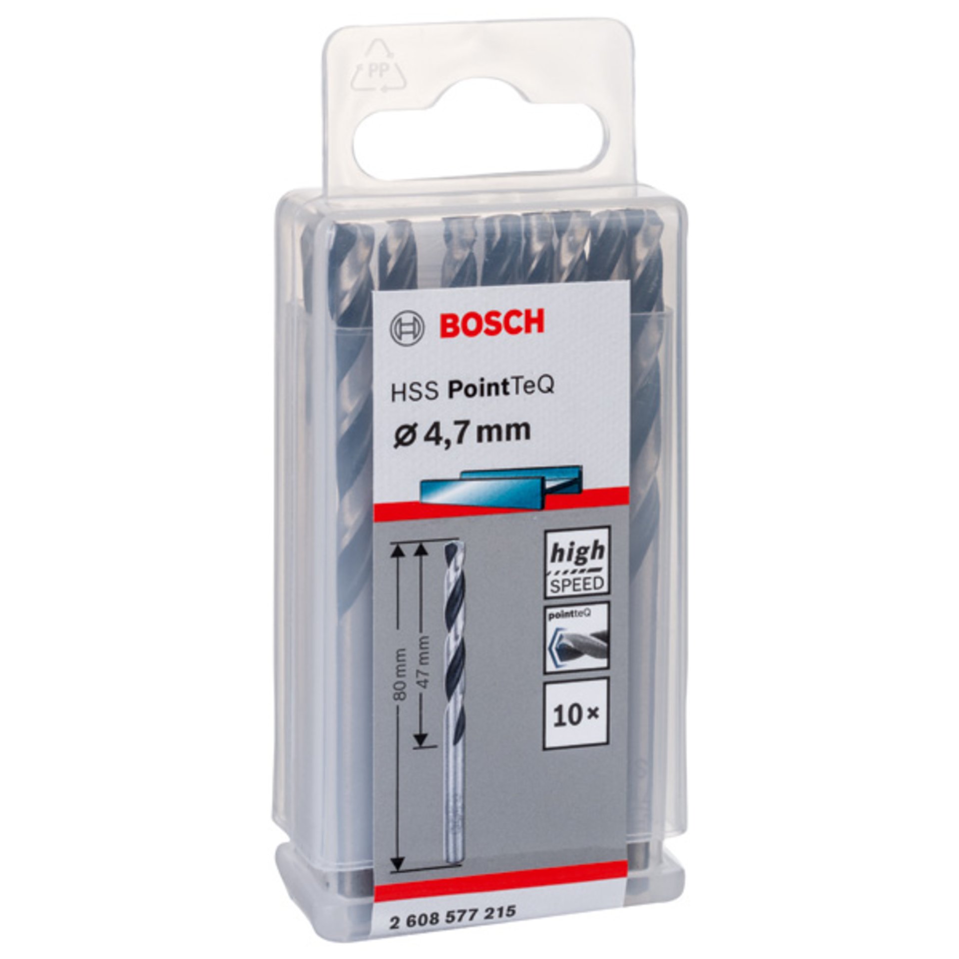 Metallspiralbohrer HSS PointTeQ, DIN 338, 4,7 mm, 10er-Pack