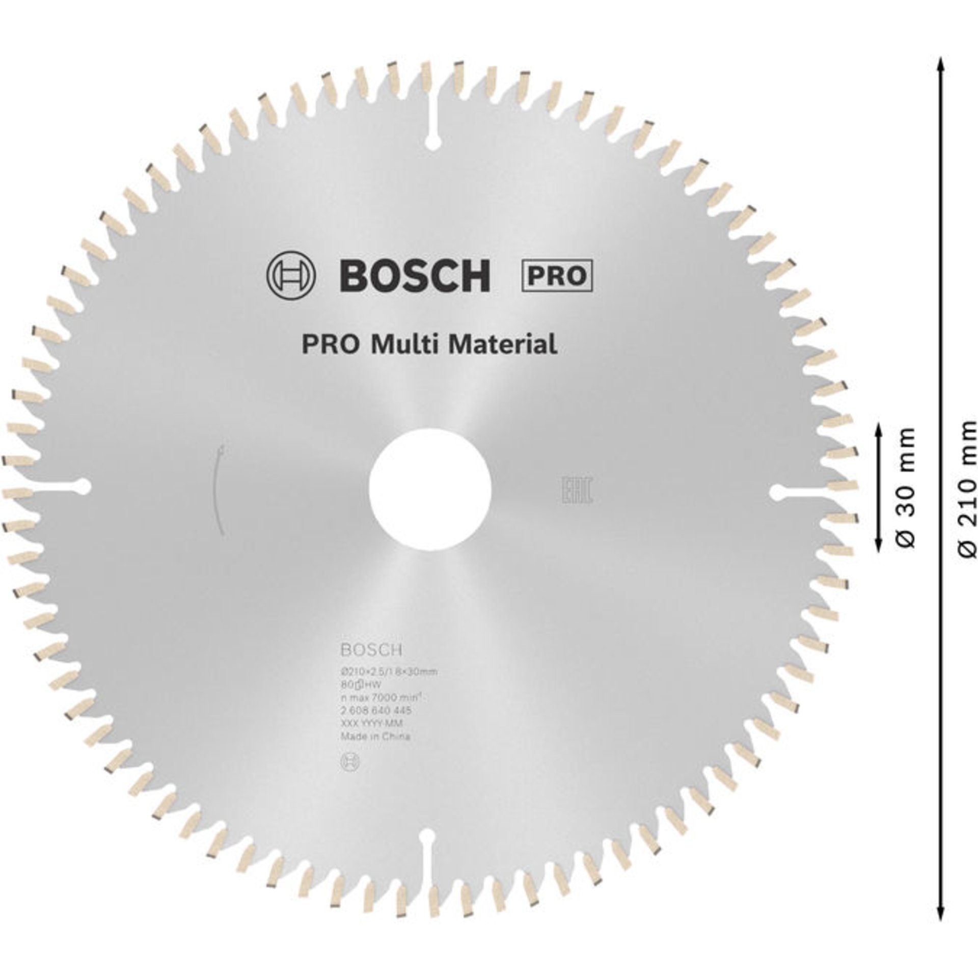 PRO Multi Material Kreissägeblatt, 210 x 2,5 x 30 mm
