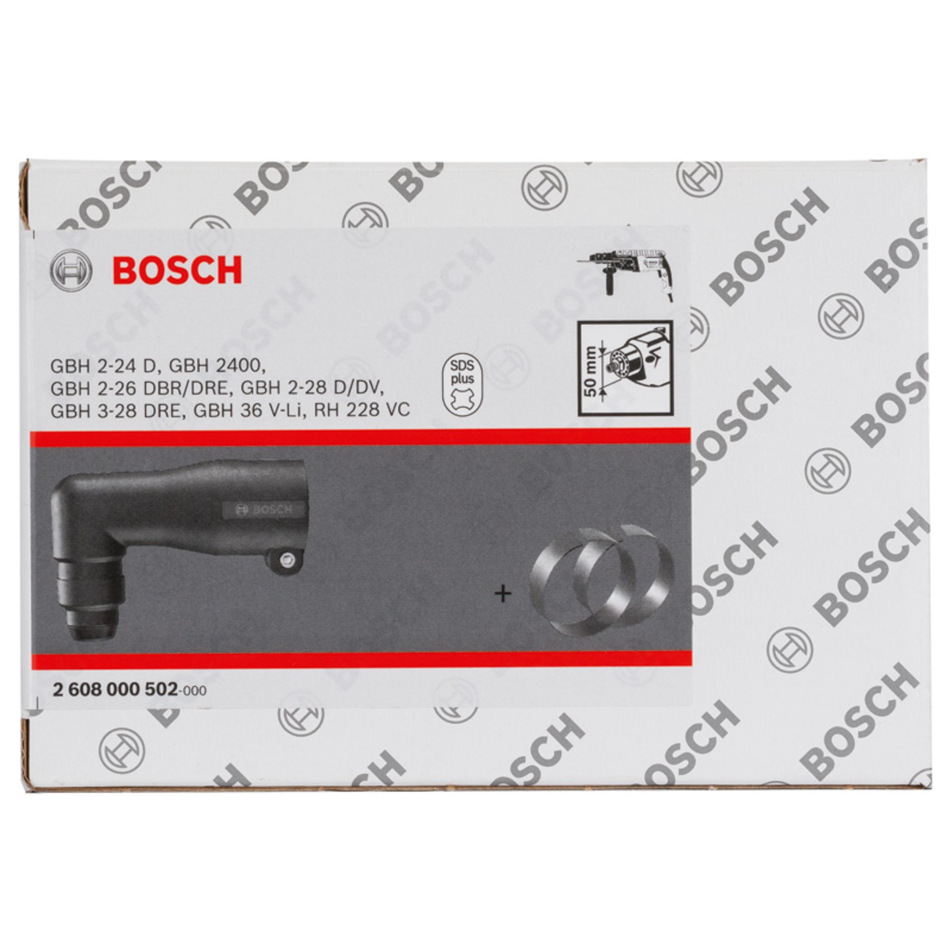 Winkelbohrkopf für leichte Bohrhämmer mit SDS plus Werkzeughalter, 50 mm